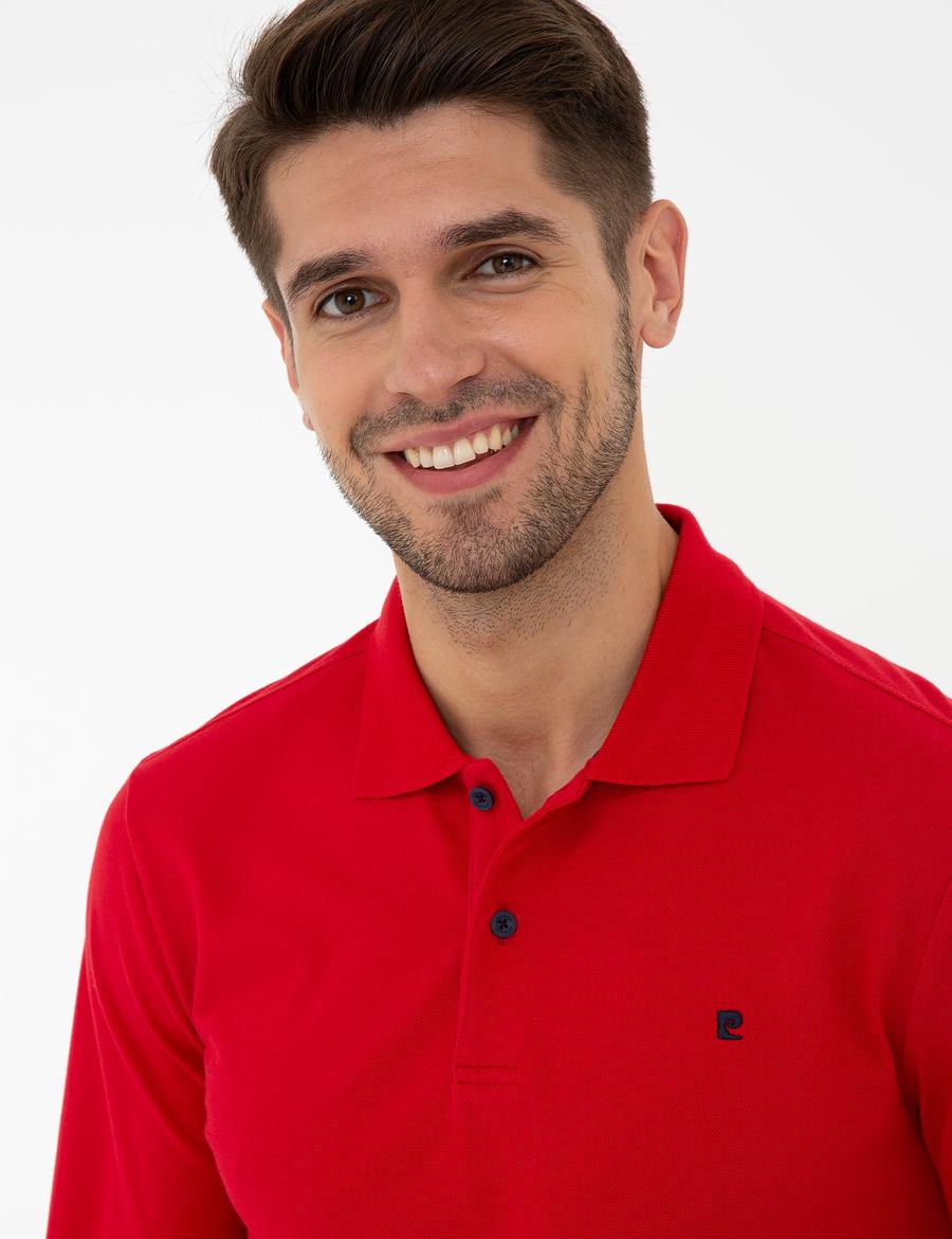 Kırmızı Slim Fit Basic Sweatshirt