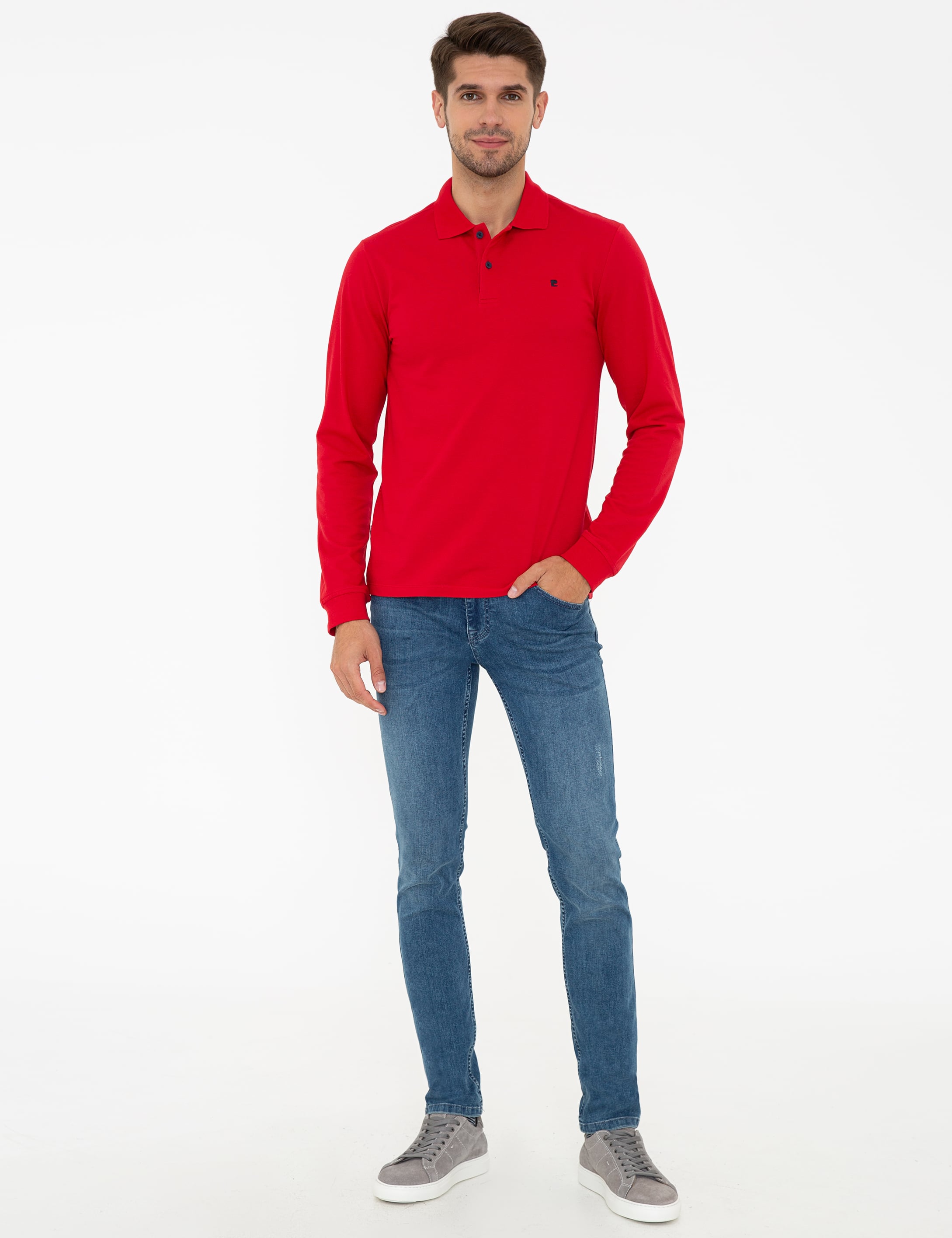 Kırmızı Slim Fit Basic Sweatshirt