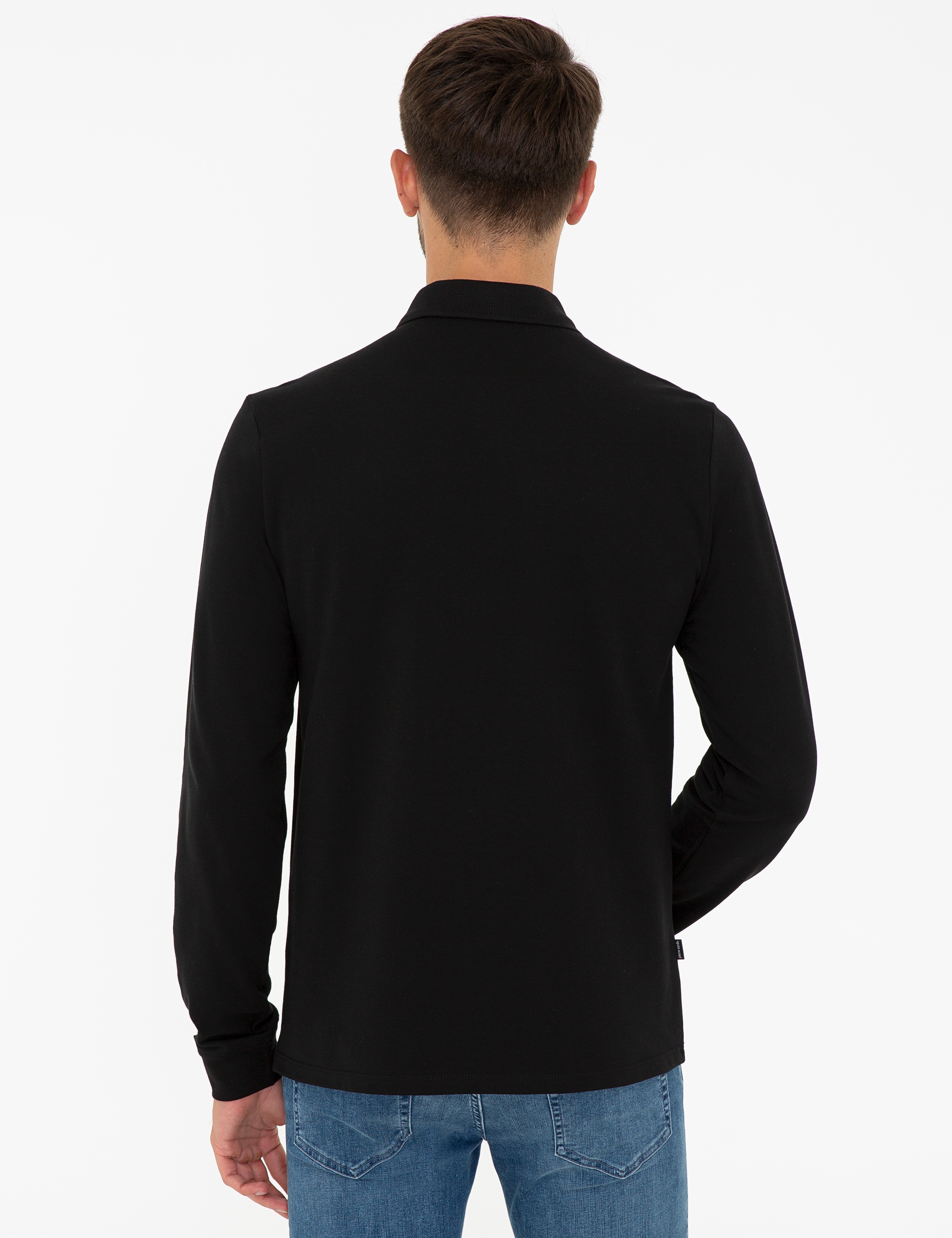 Siyah Slim Fit Basic Sweatshirt - Image 3