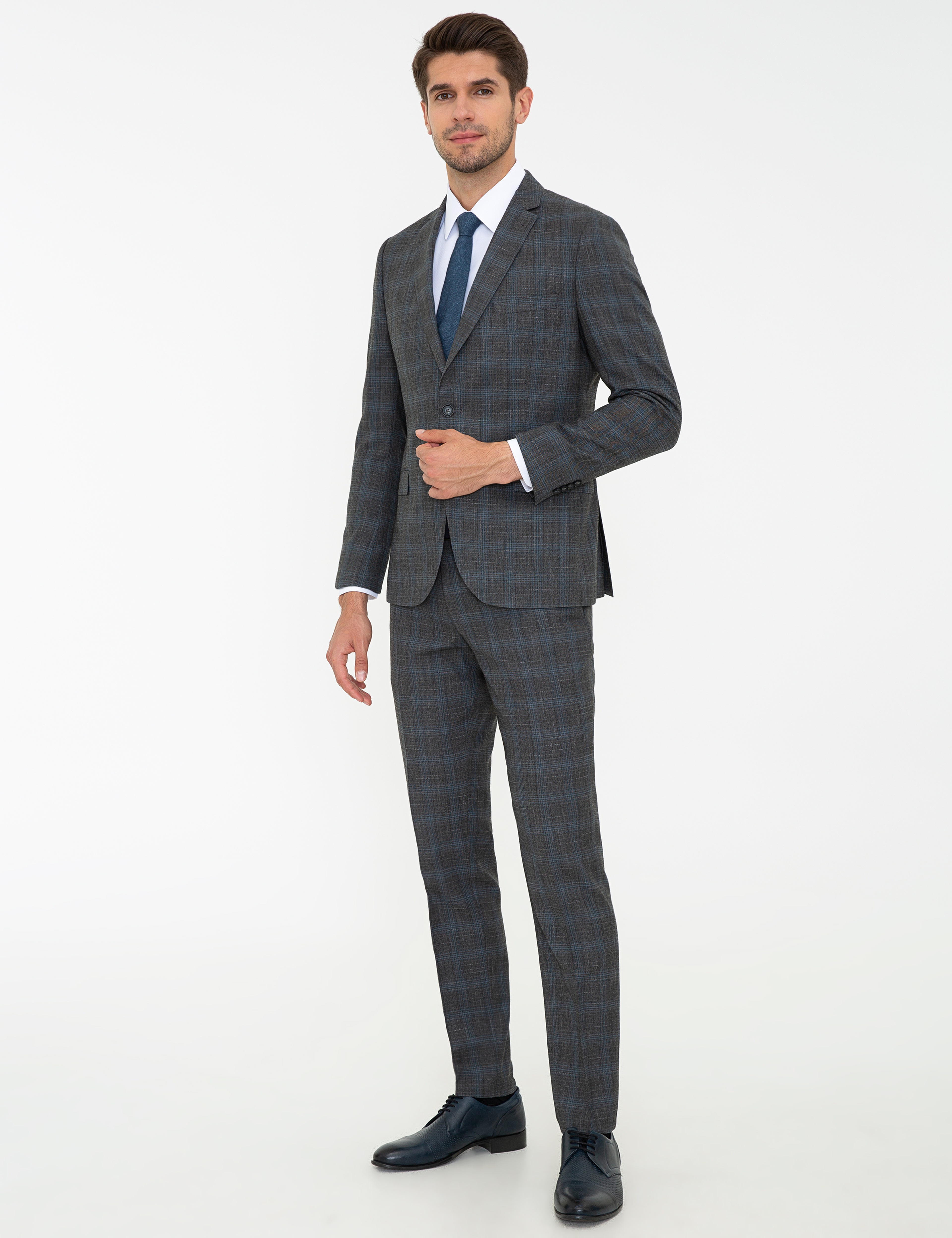 Ekose Füme Ekstra Slim Fit Takım Elbise - Image 3