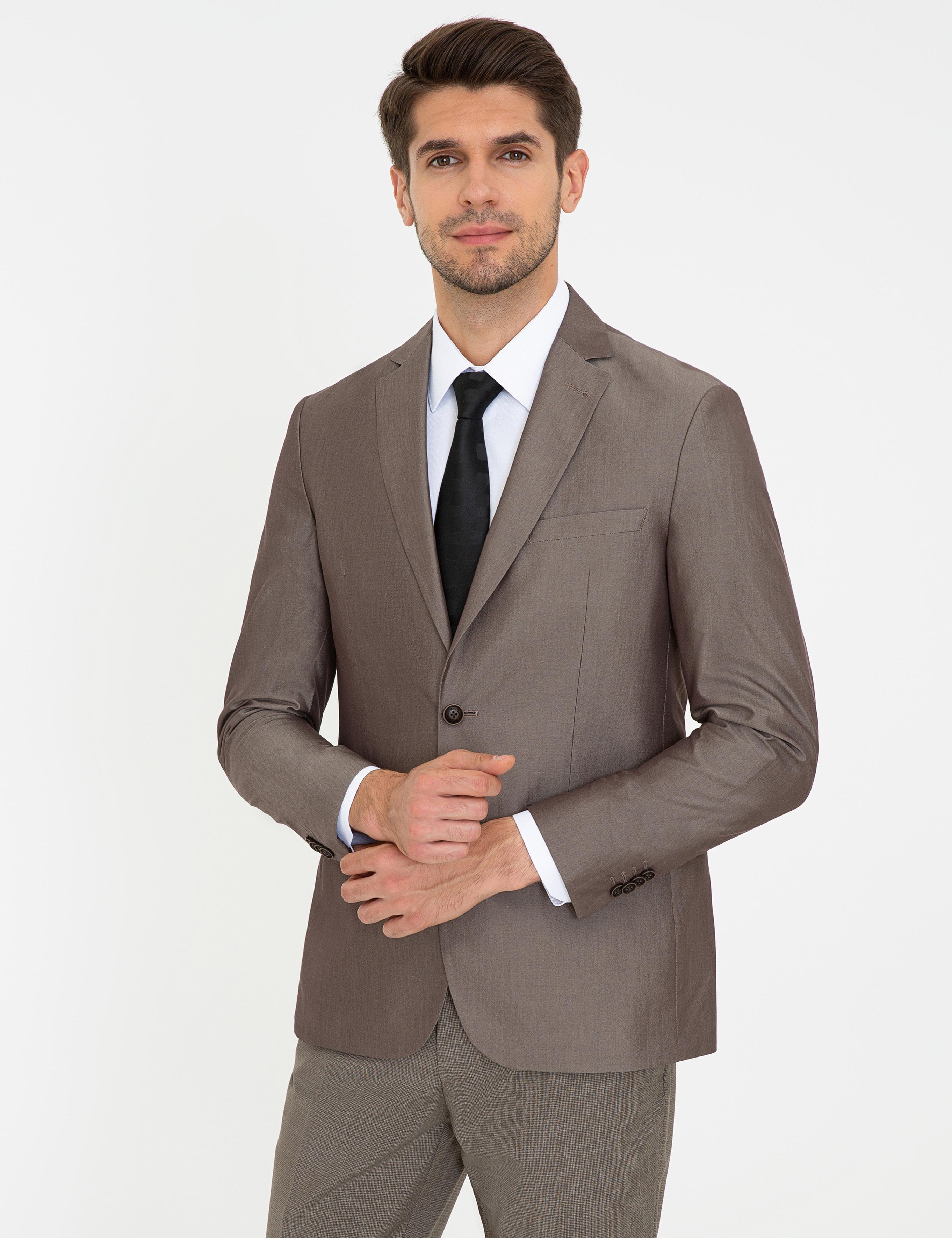 Camel Slim Fit Ceket