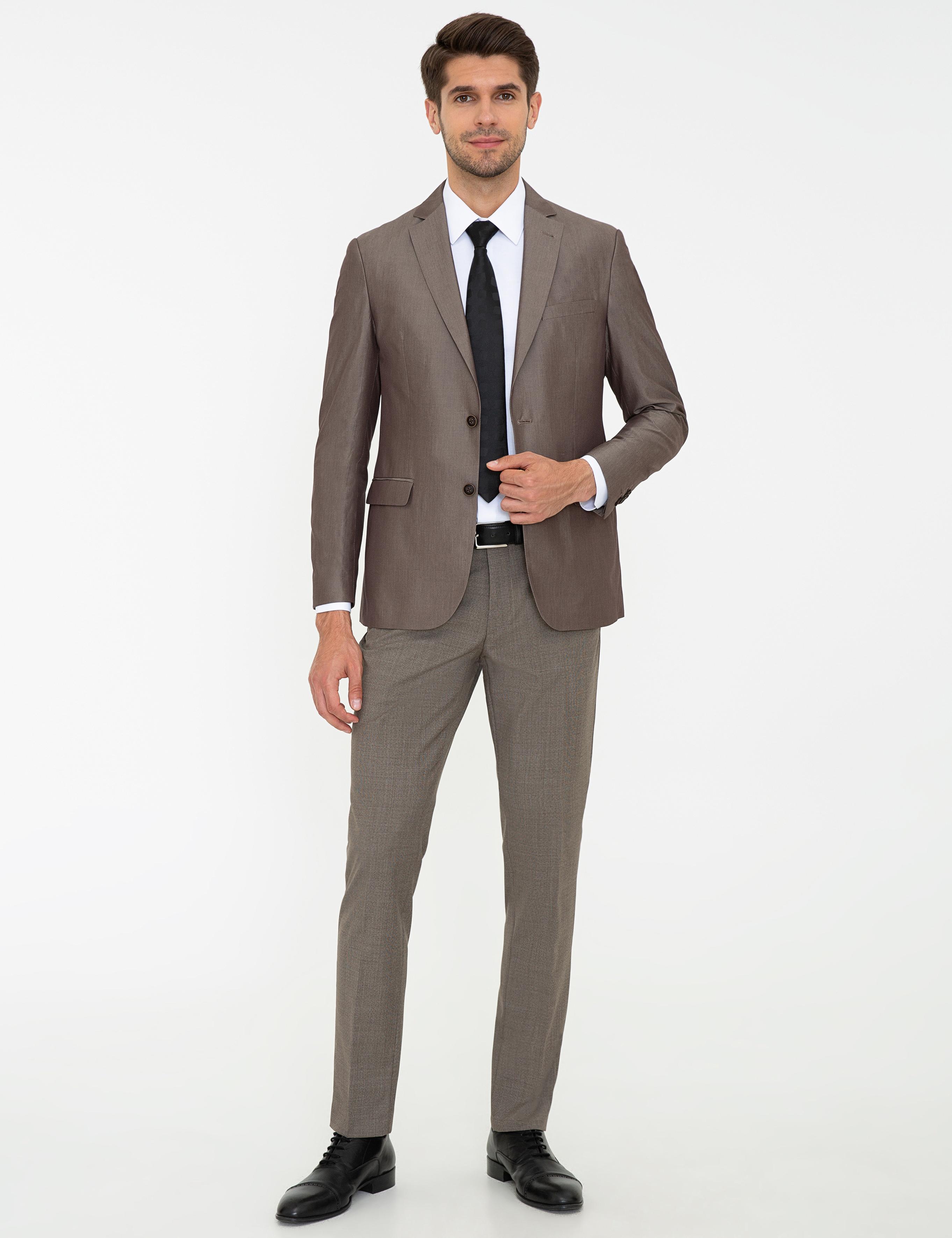 Camel Slim Fit Ceket