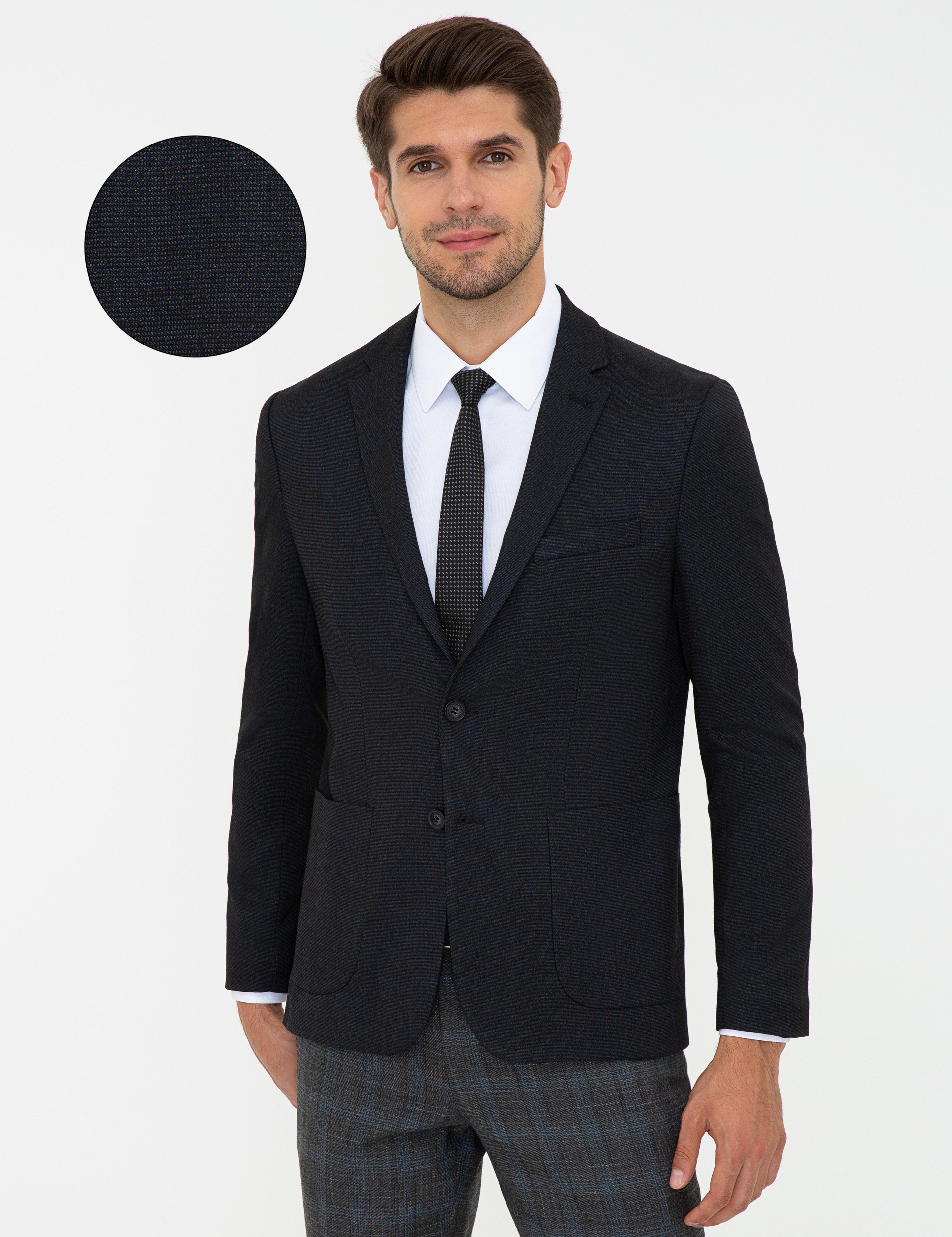 Siyah Slim Fit Ceket - Image 1
