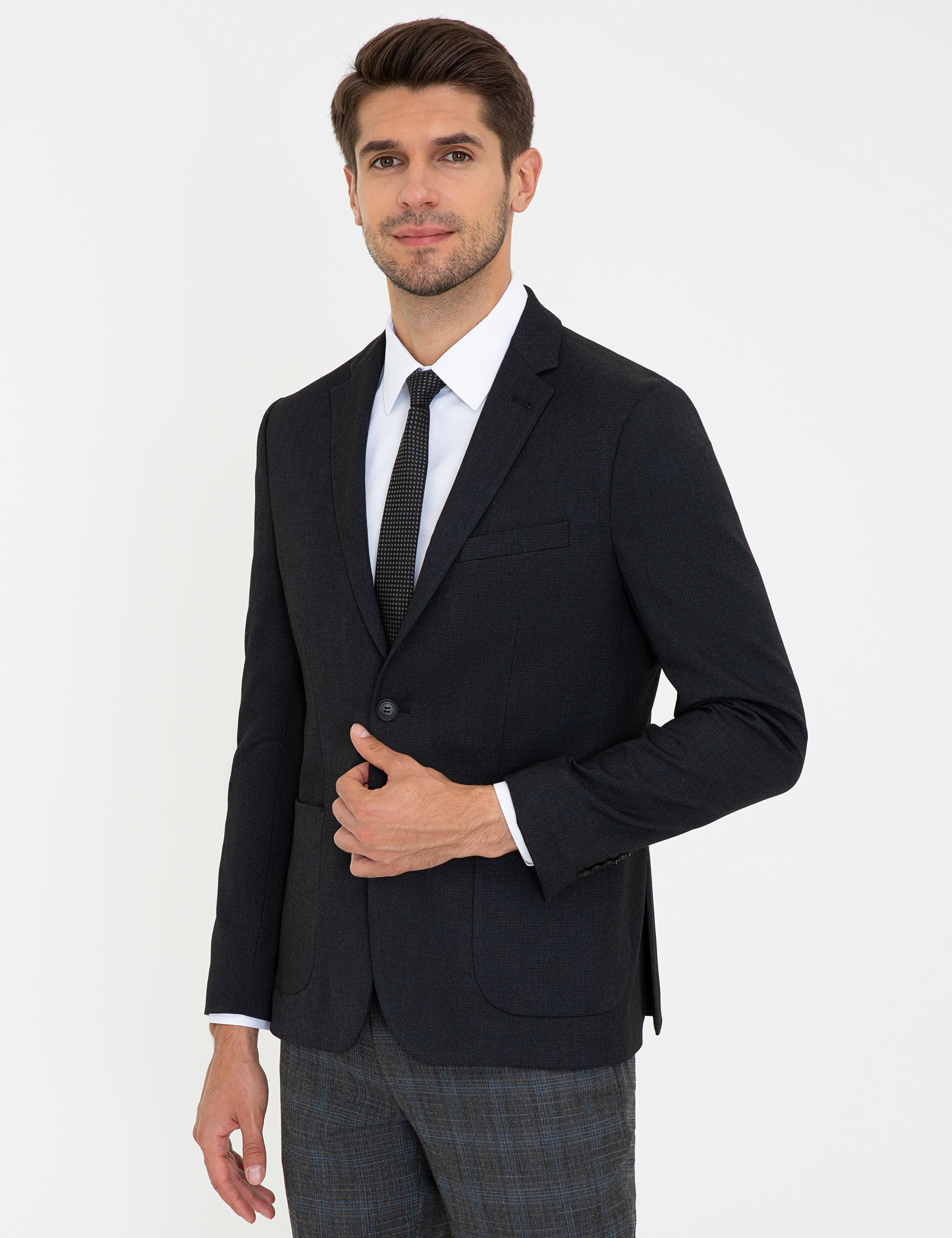 Siyah Slim Fit Ceket - Image 3