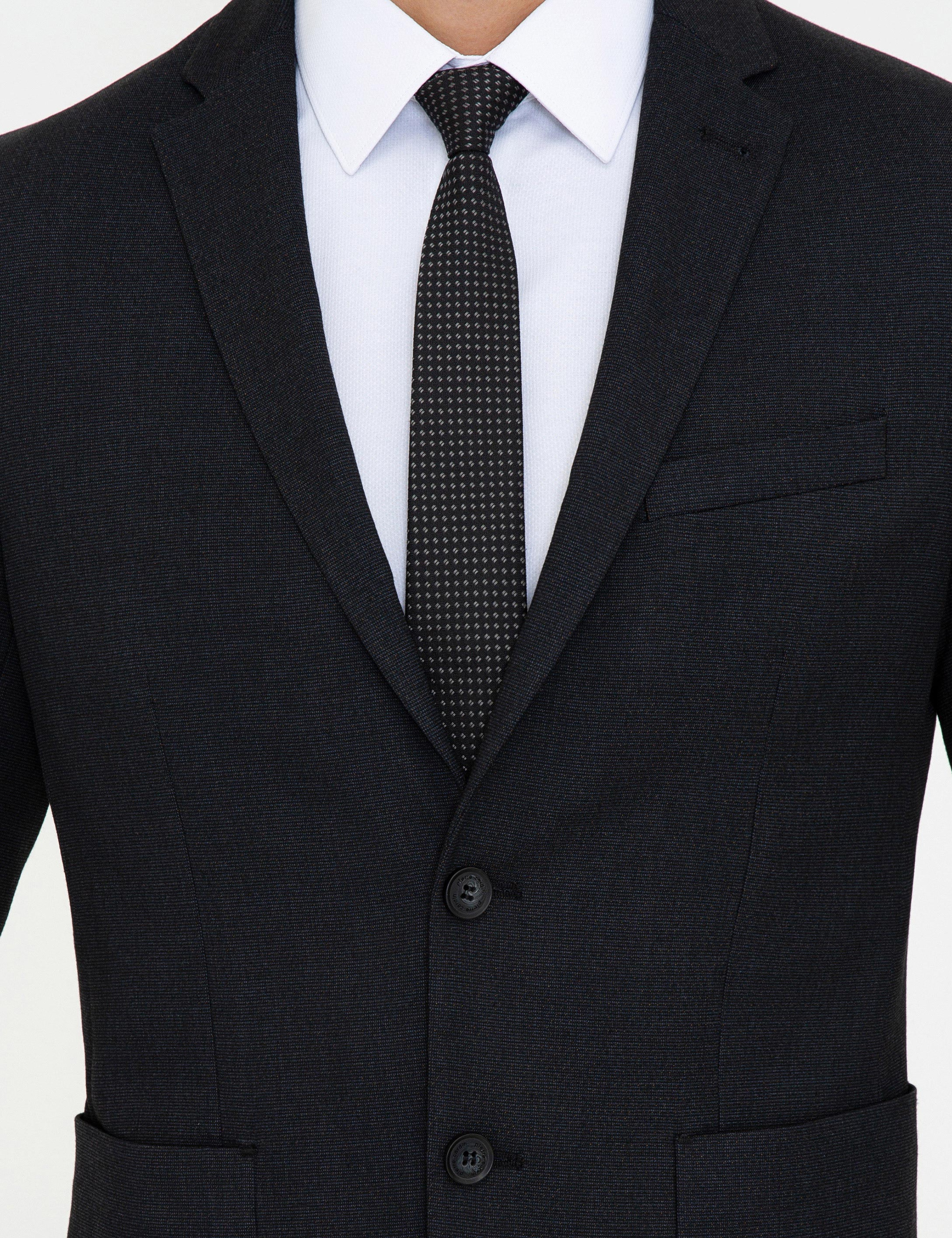 Siyah Slim Fit Ceket - Image 6