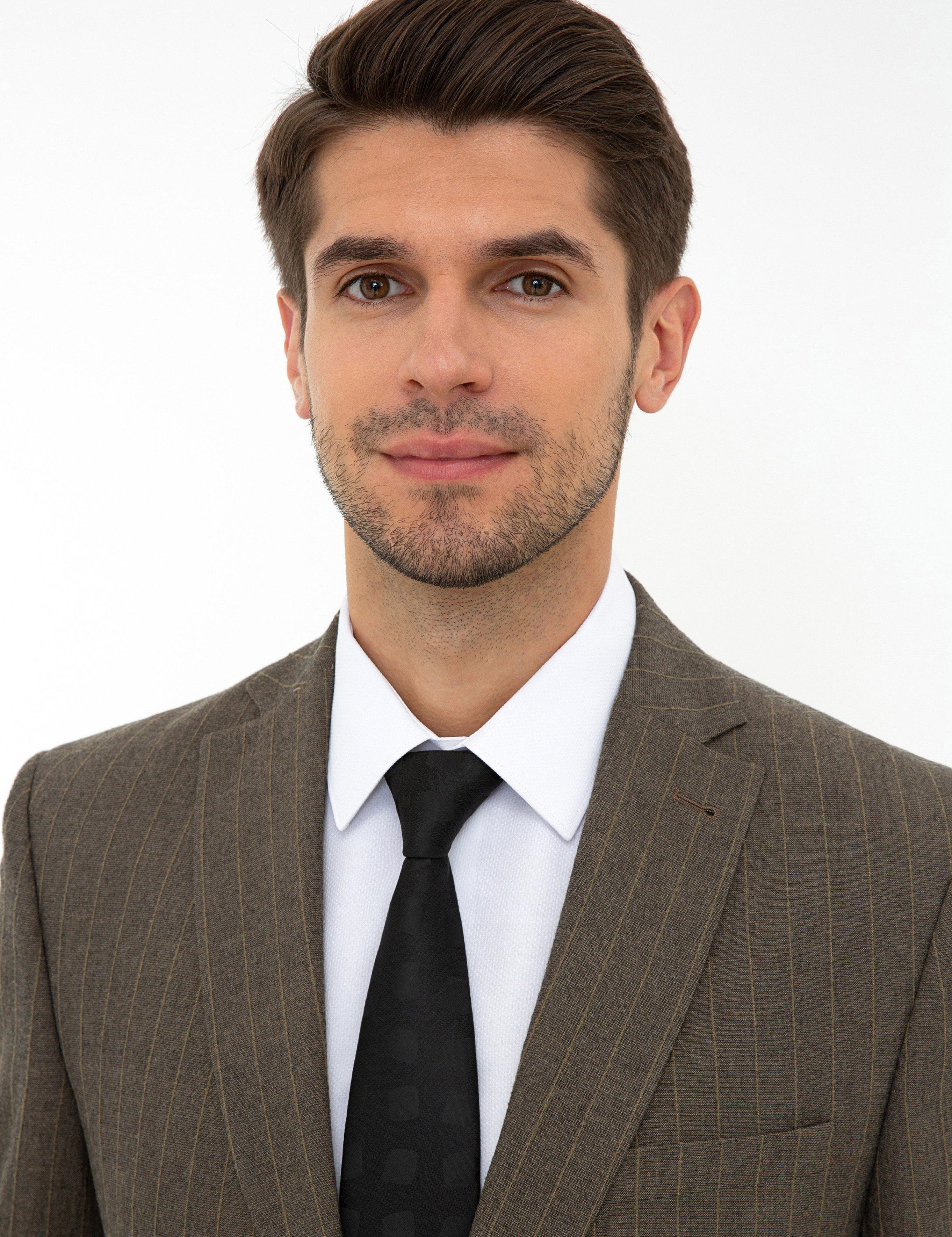 Açık Kahverengi Slim Fit Takım Elbise