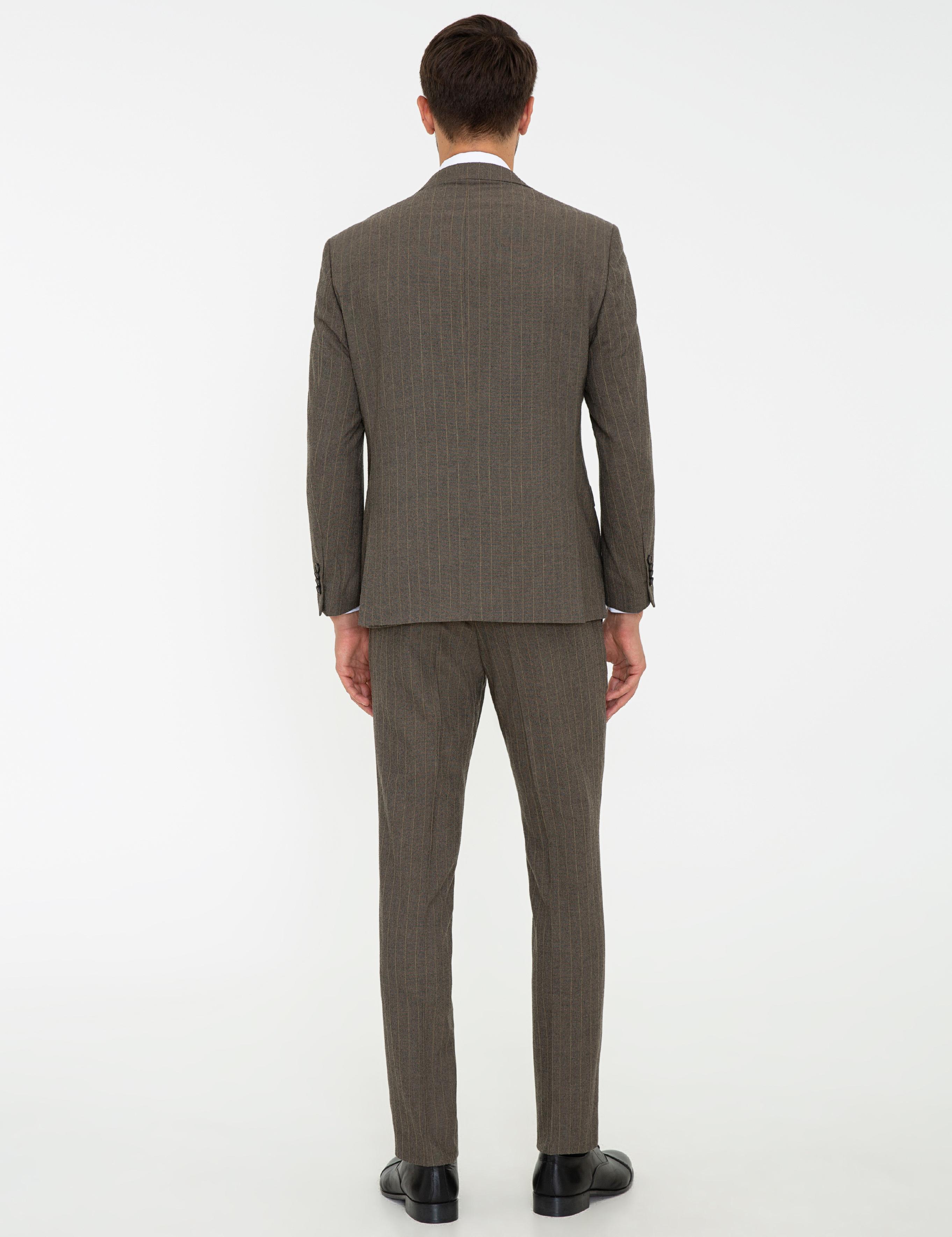 Açık Kahverengi Slim Fit Takım Elbise