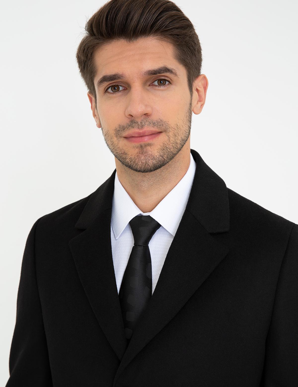 Siyah Ex. Slim Fit Kaban Kaşe - 50238895021