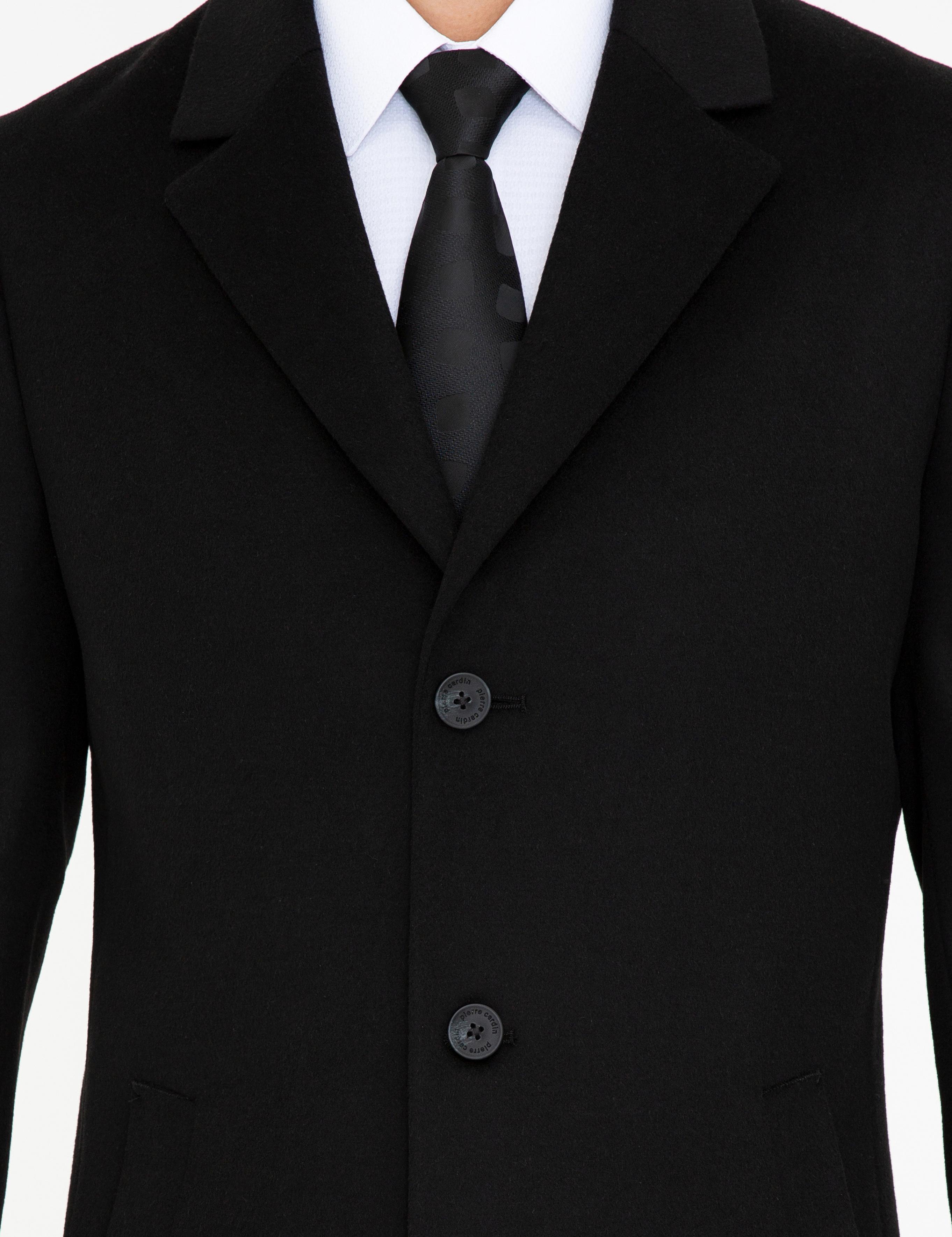 Siyah Ex. Slim Fit Kaban Kaşe