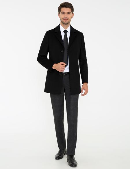 Siyah Ex. Slim Fit Kaban Kaşe - 50238895021
