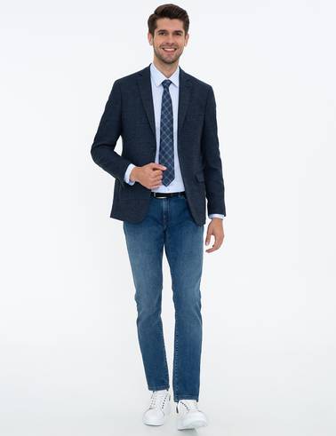 Lacivert Slim Fit Ceket