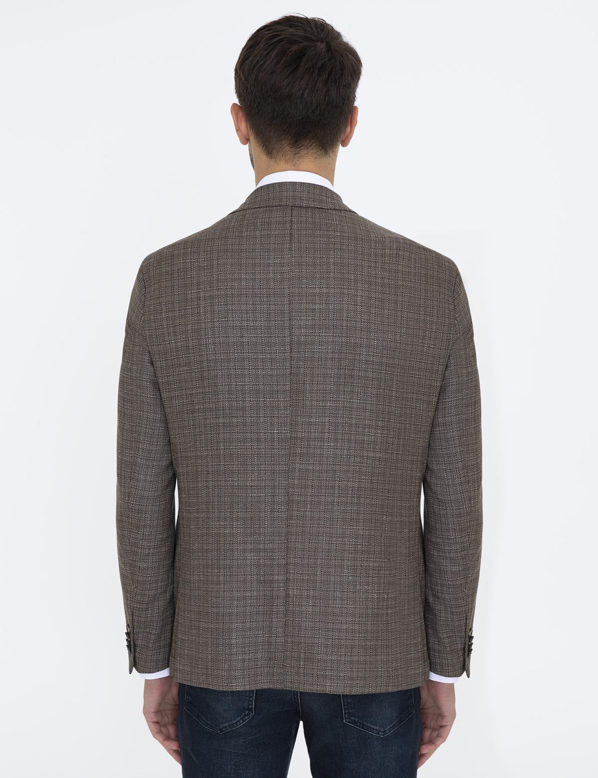 Açık Kahverengi Slim Fit Ceket - 50228623116