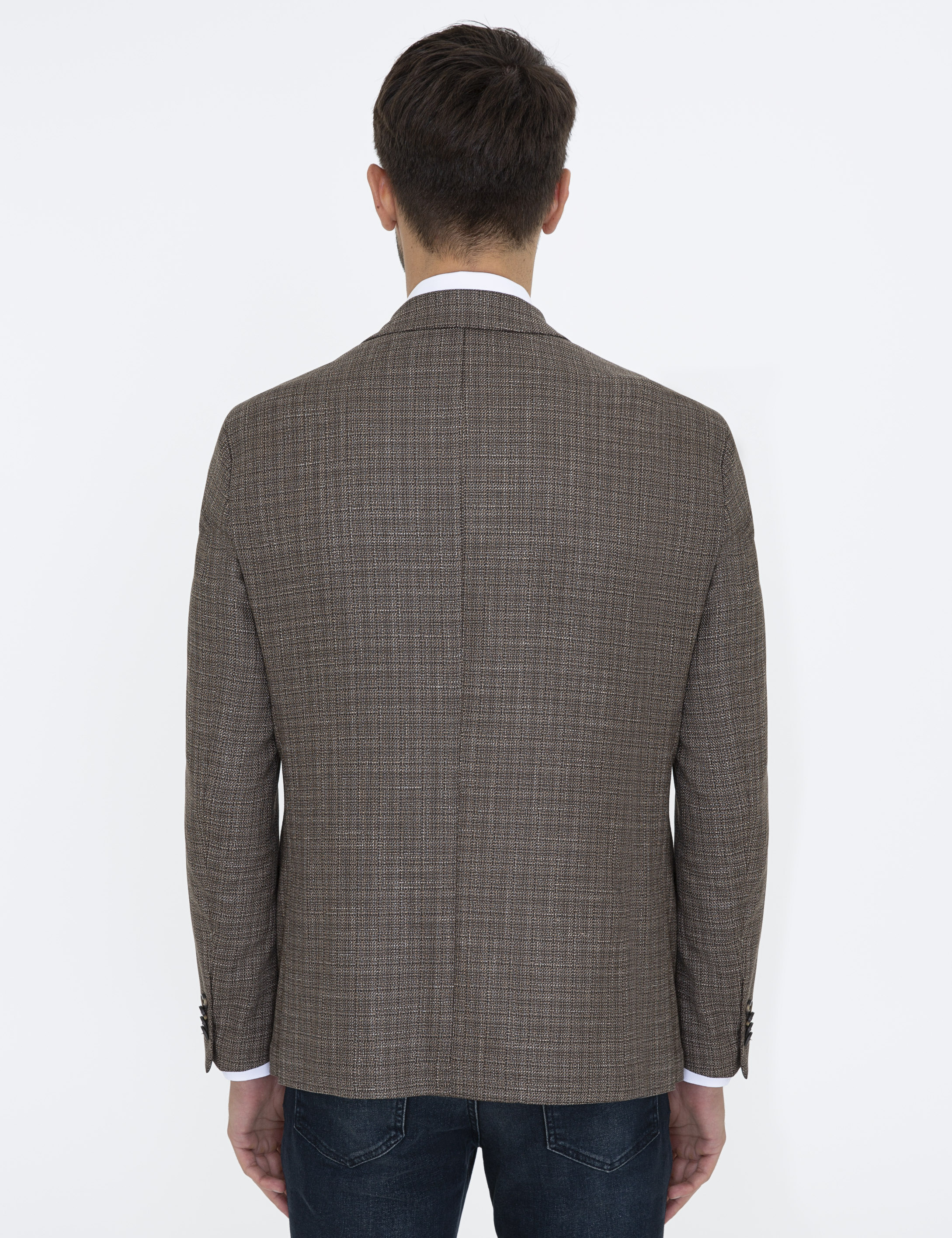 Açık Kahverengi Slim Fit Ceket - Image 4