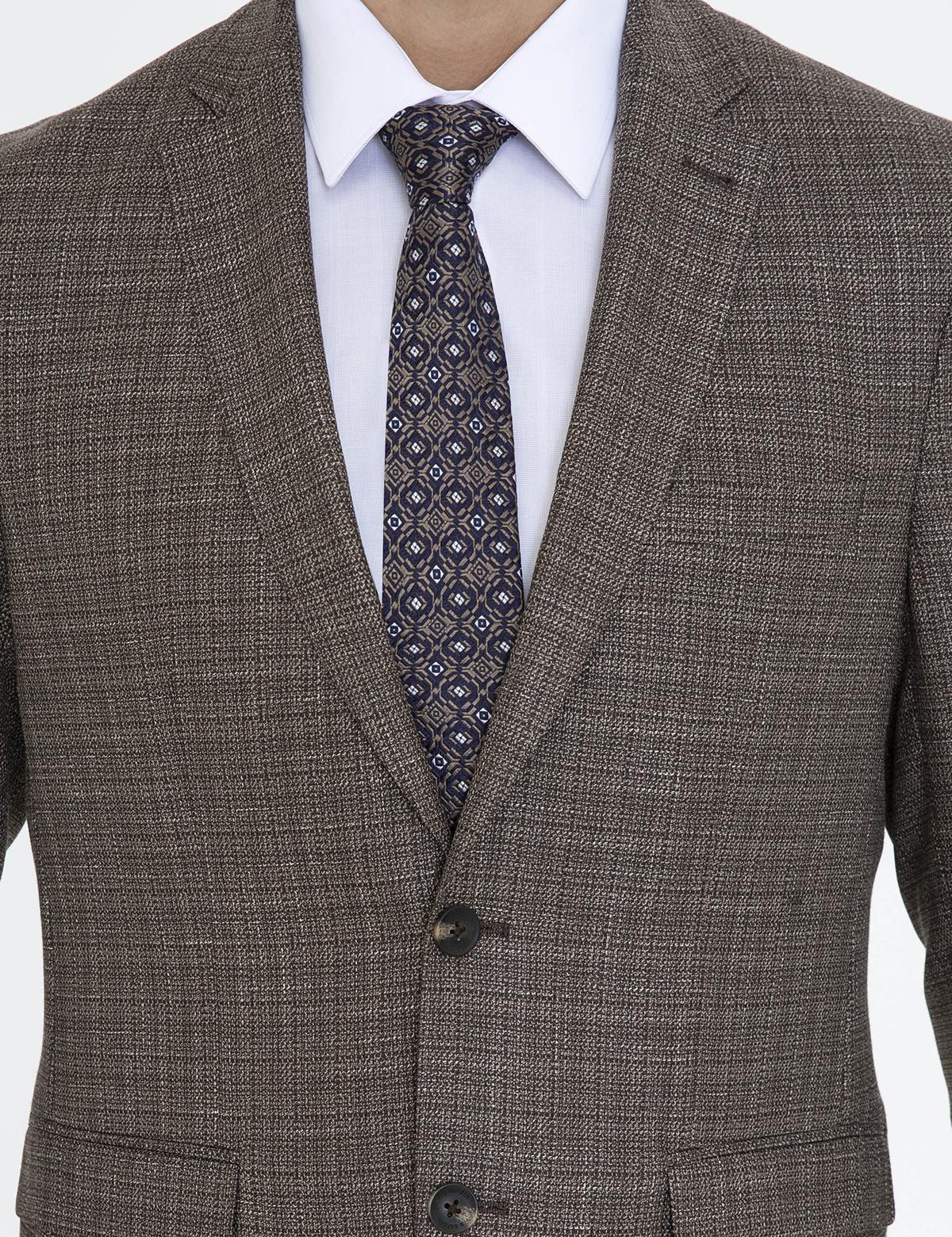 Açık Kahverengi Slim Fit Ceket - 50228623116