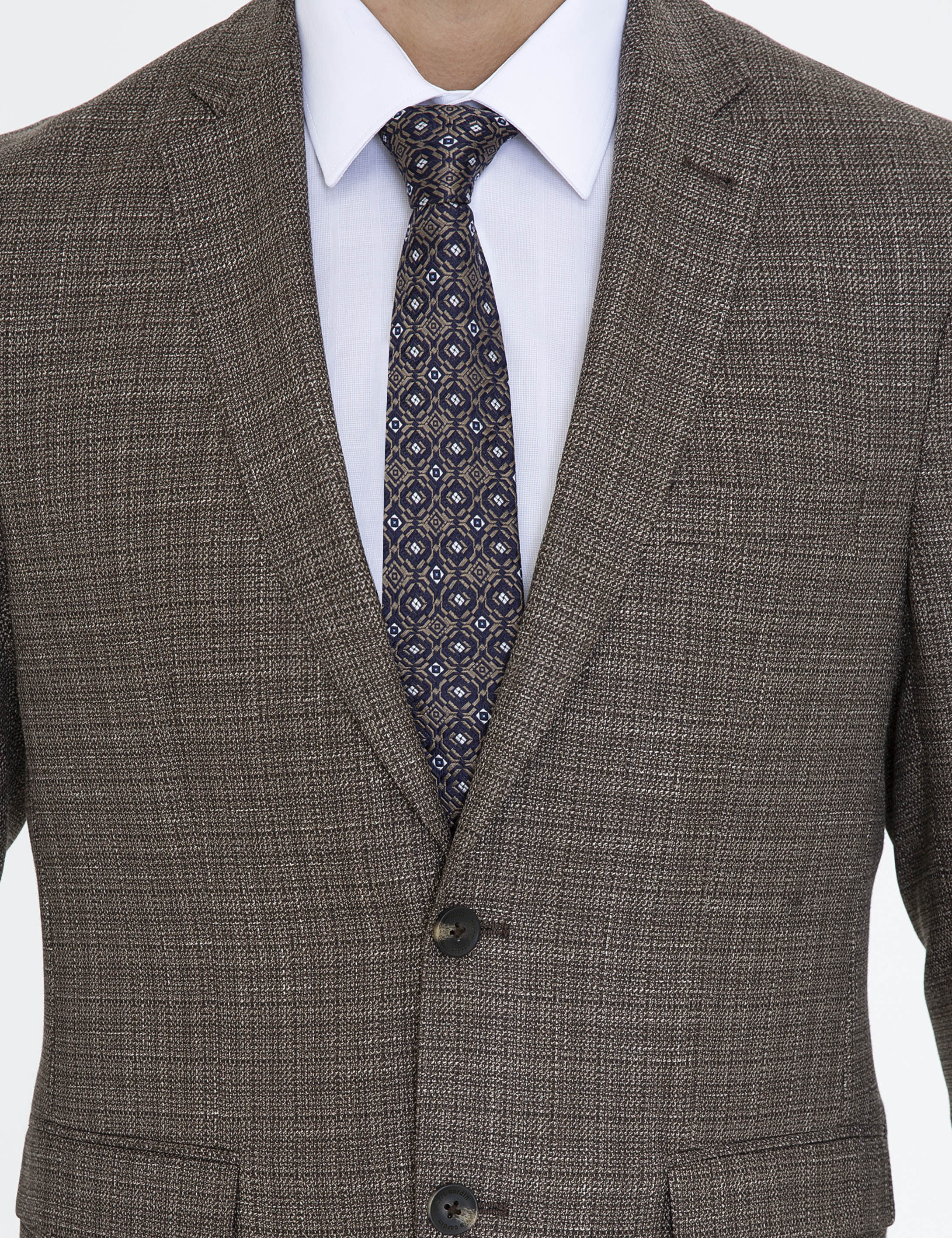 Açık Kahverengi Slim Fit Ceket - Image 6