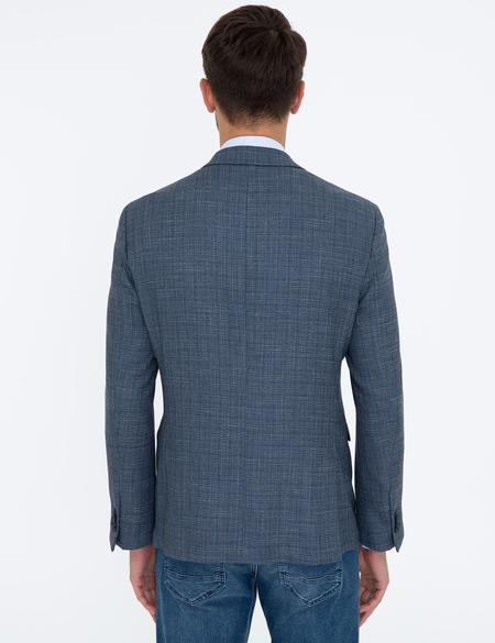 Koyu Mavi Slim Fit Ceket - 50228623146
