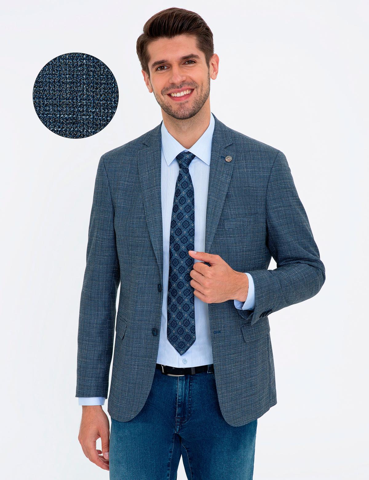 Koyu Mavi Slim Fit Ceket