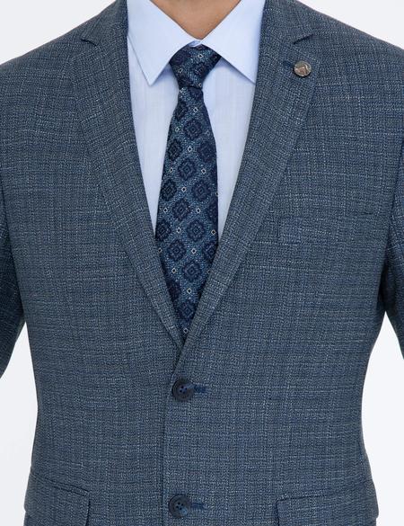 Koyu Mavi Slim Fit Ceket - 50228623146