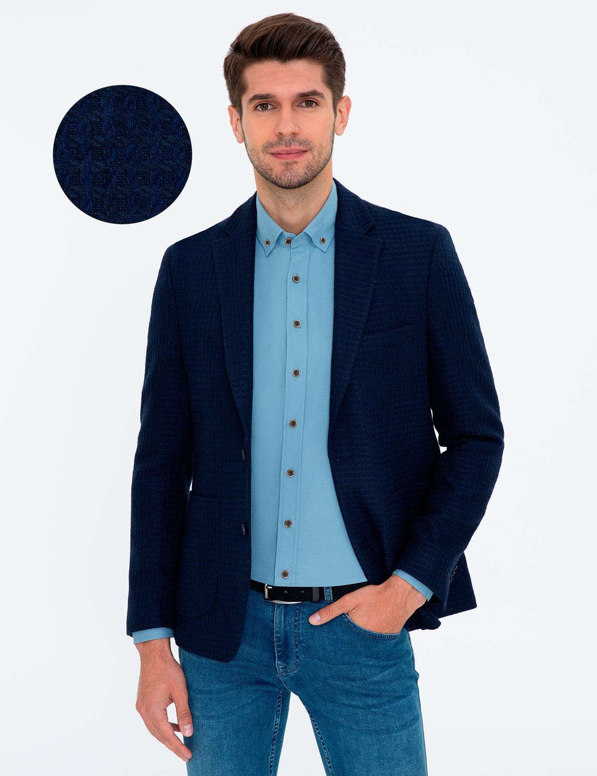 Lacivert Slim Fit Ceket