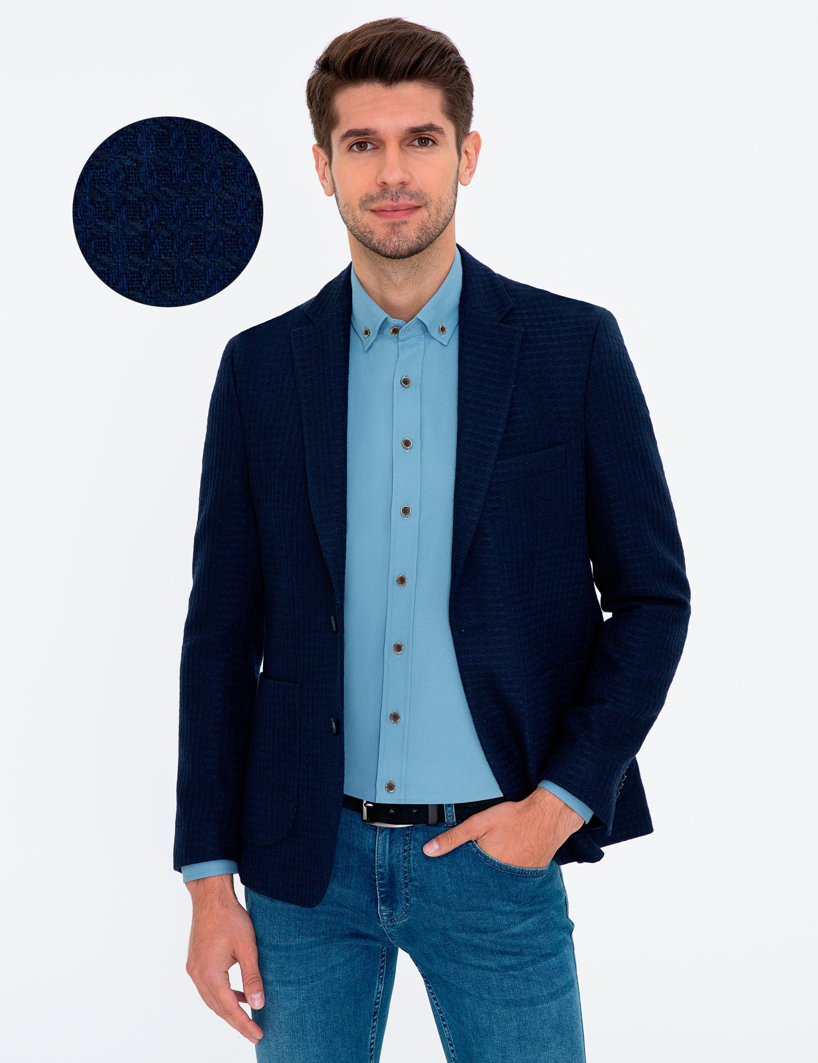 Lacivert Slim Fit Ceket