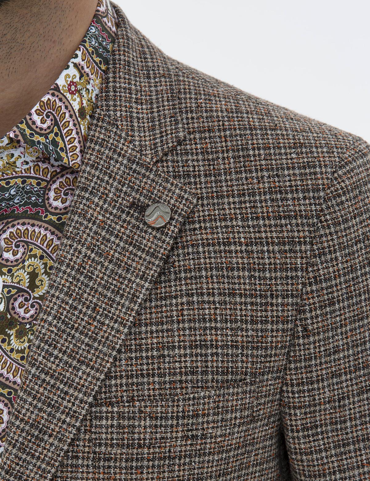 Kahverengi Slim Fit Ceket - 50238656071