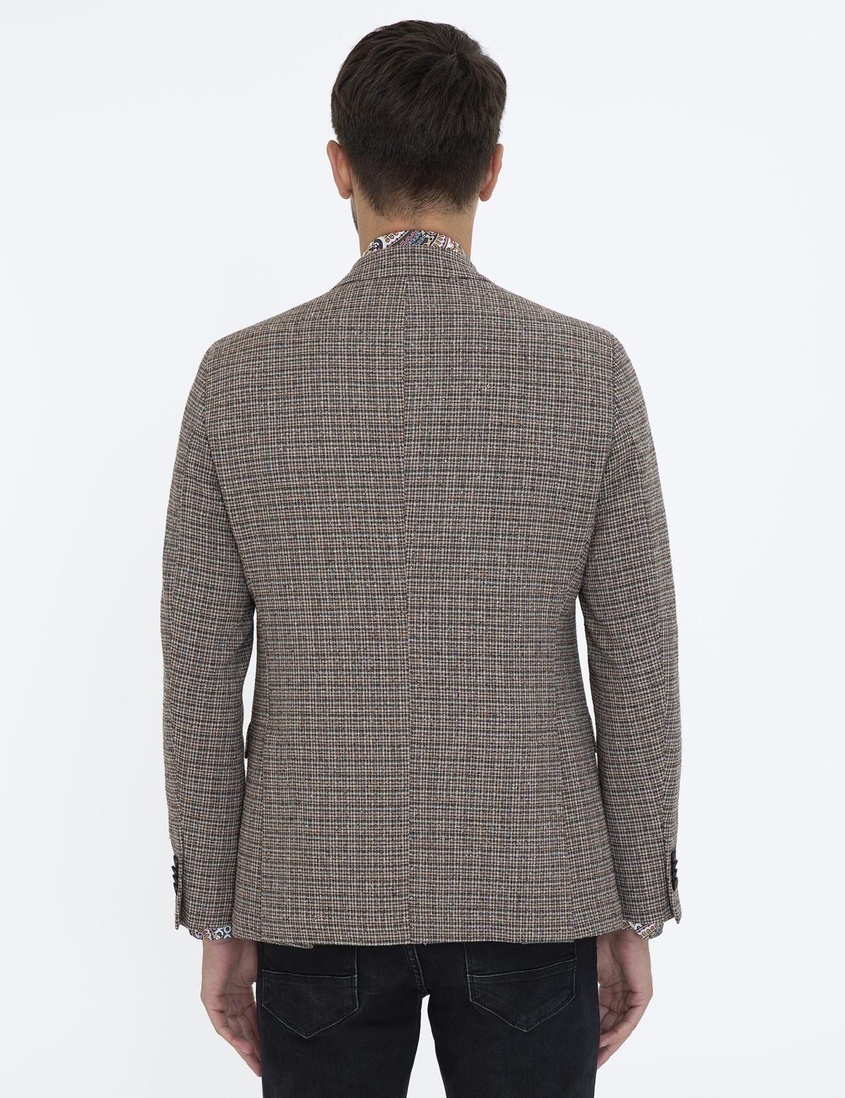 Kahverengi Slim Fit Ceket - 50238656071