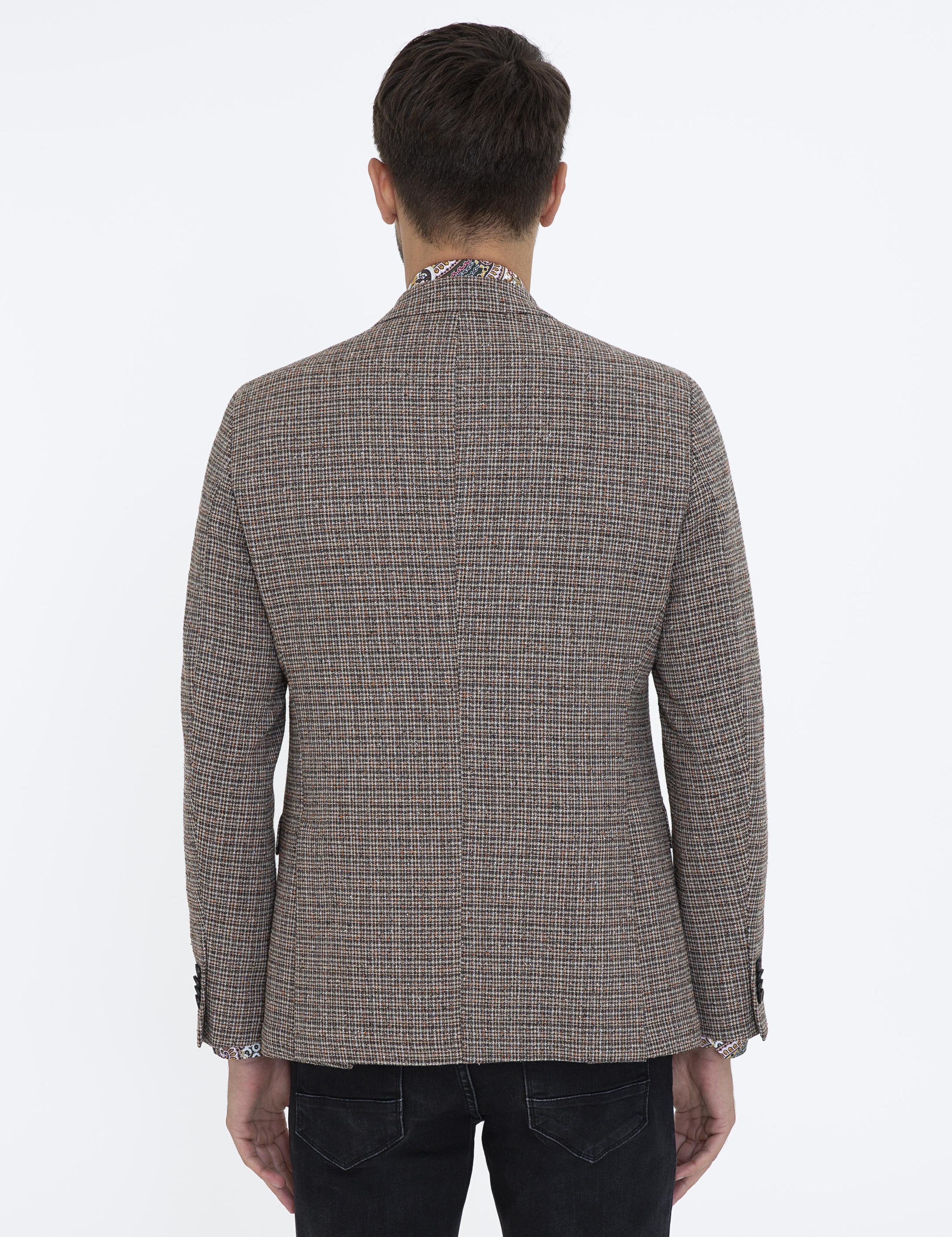 Kahverengi Slim Fit Ceket