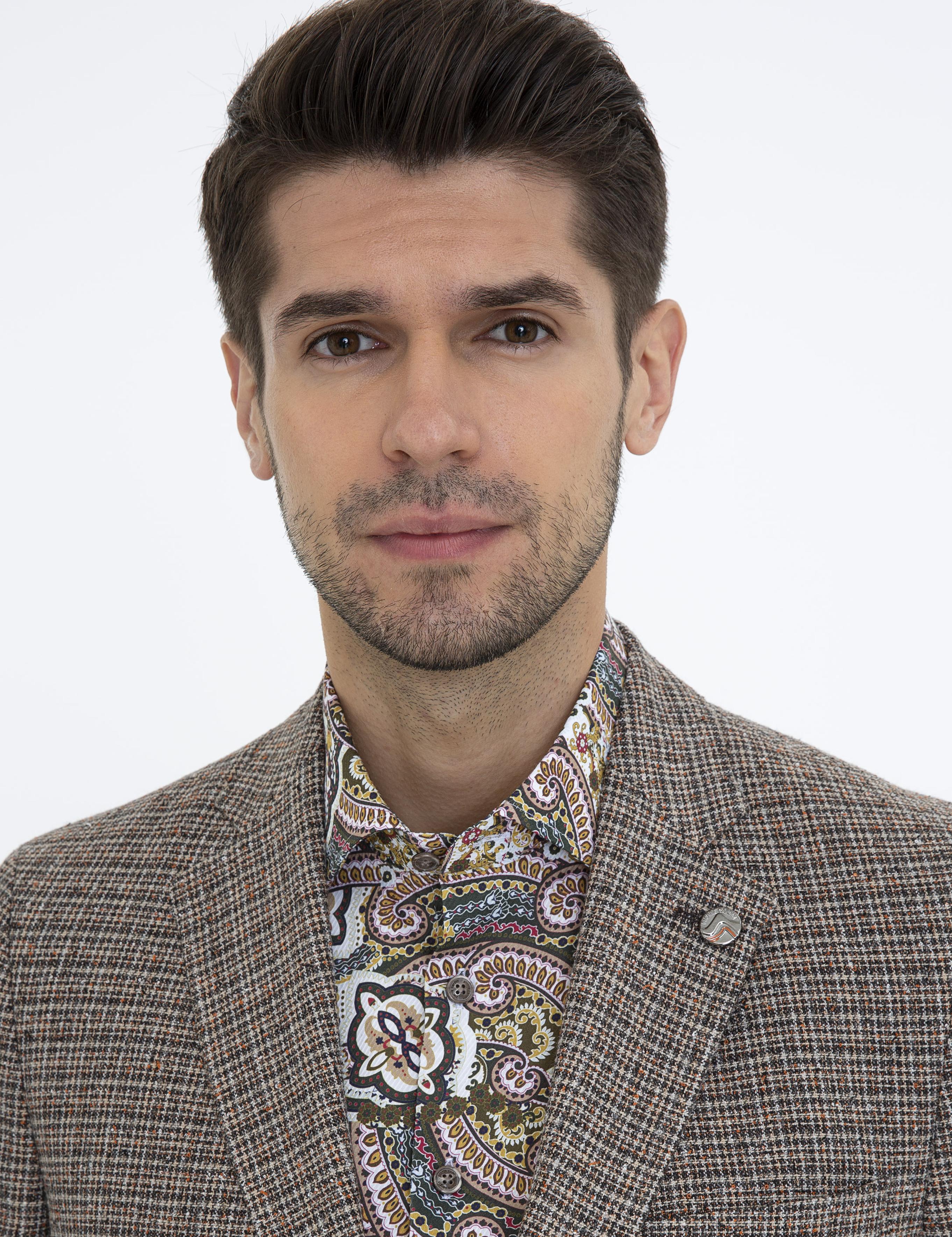 Kahverengi Slim Fit Ceket