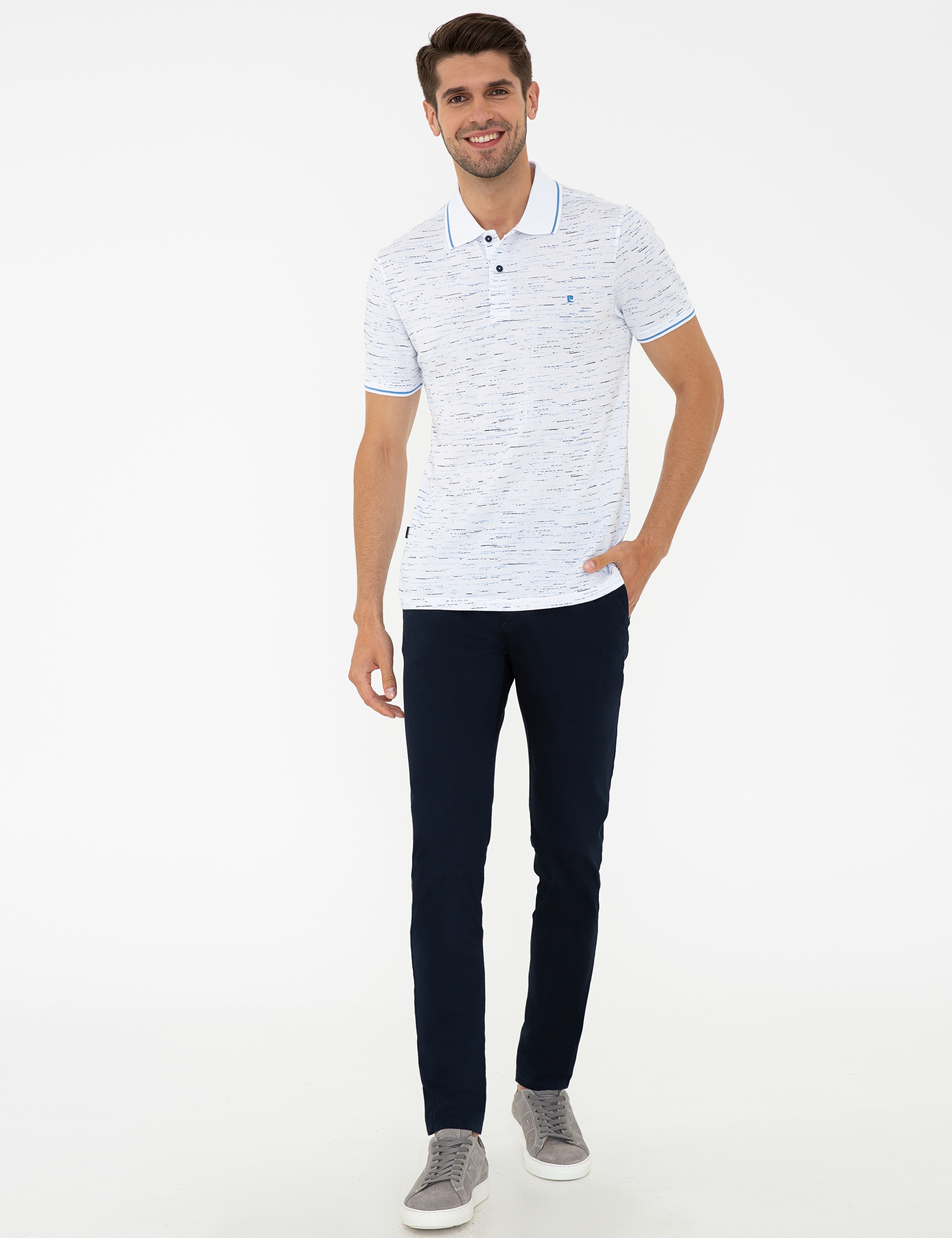 Lacivert Slim Fit Polo Yaka Tişört - Image 4