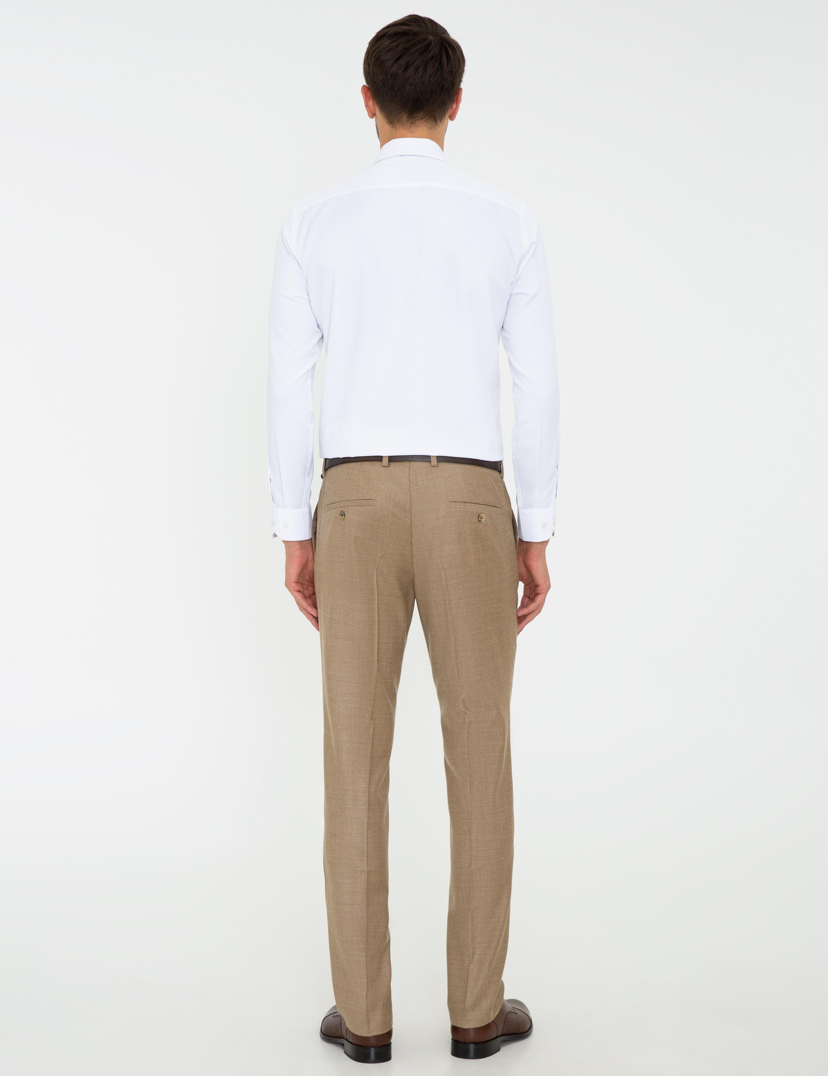 Bej Slim Fit Kumaş Pantolon