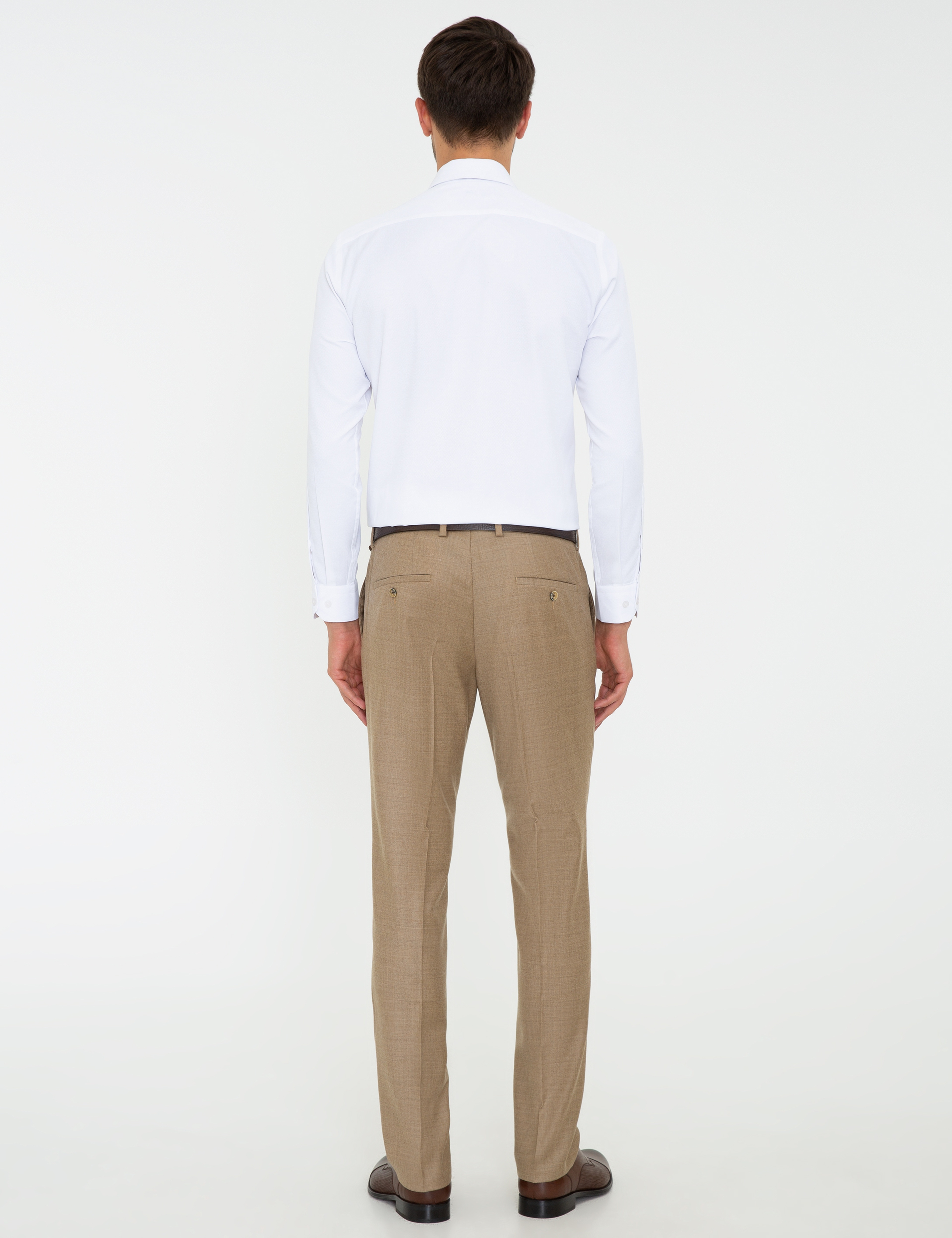 Bej Slim Fit Kumaş Pantolon - Image 4