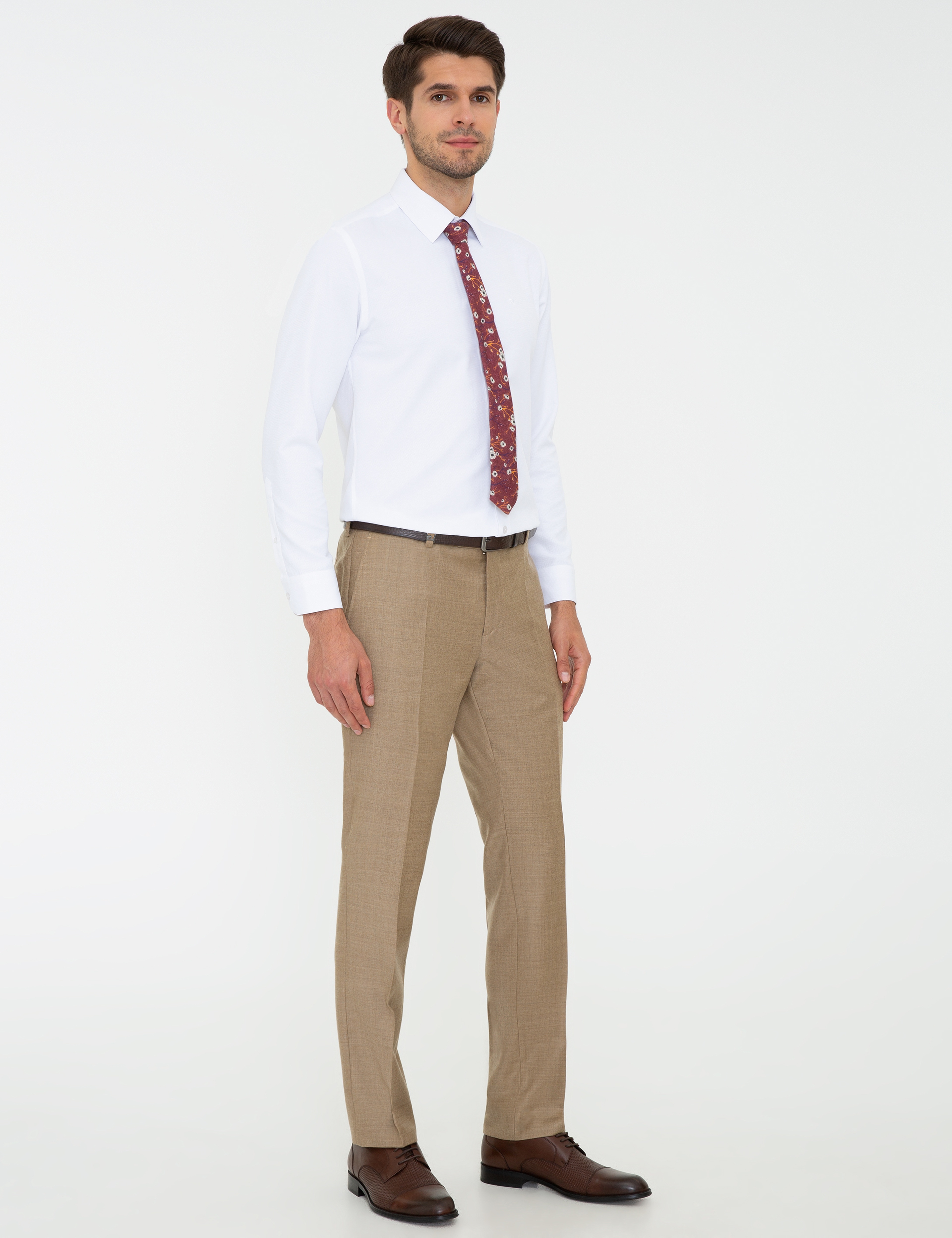 Bej Slim Fit Kumaş Pantolon