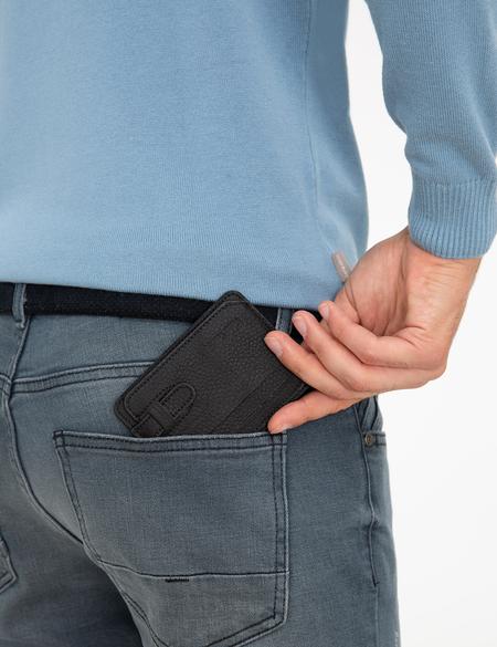 Erkek Siyah Deri Kartlık - 50257452001