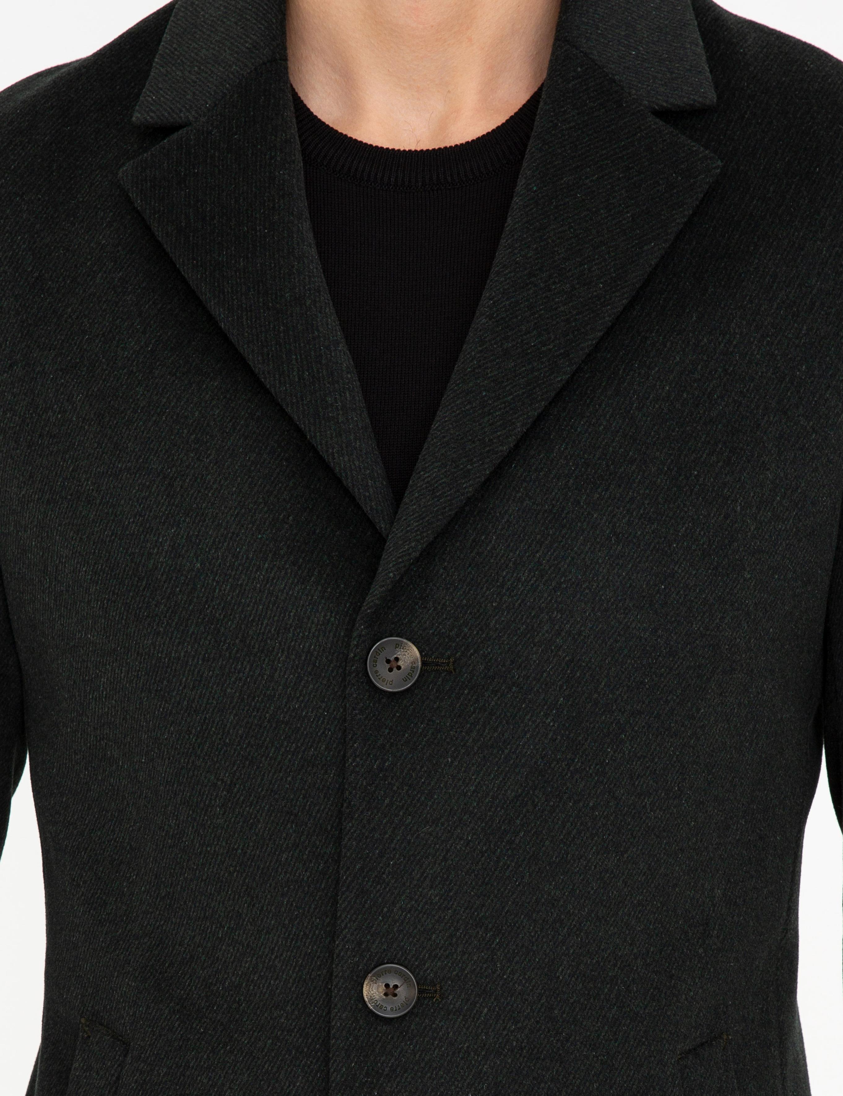 Haki Ex. Slim Fit Kaşe Kaban