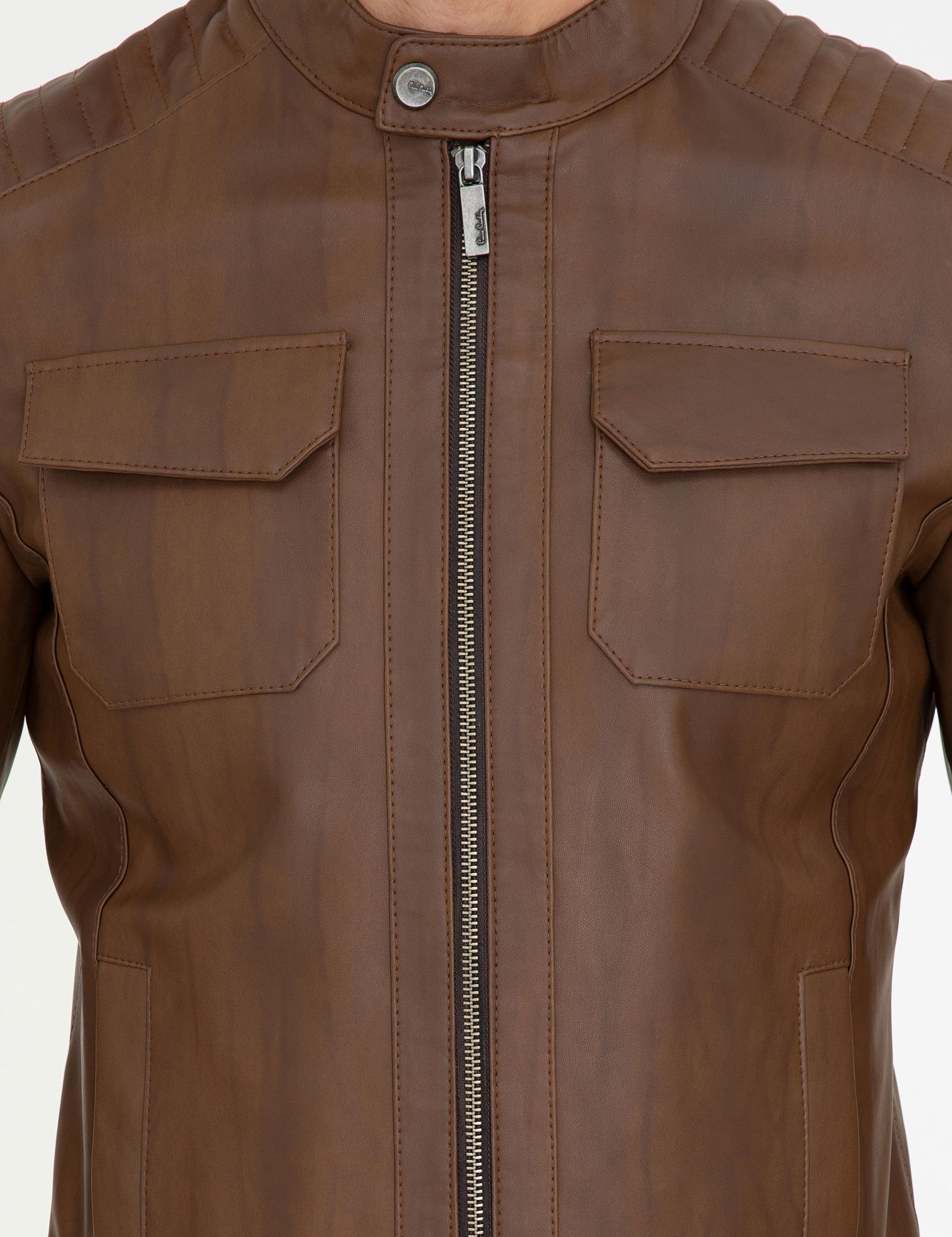 Açık Kahverengi Deri Ceket