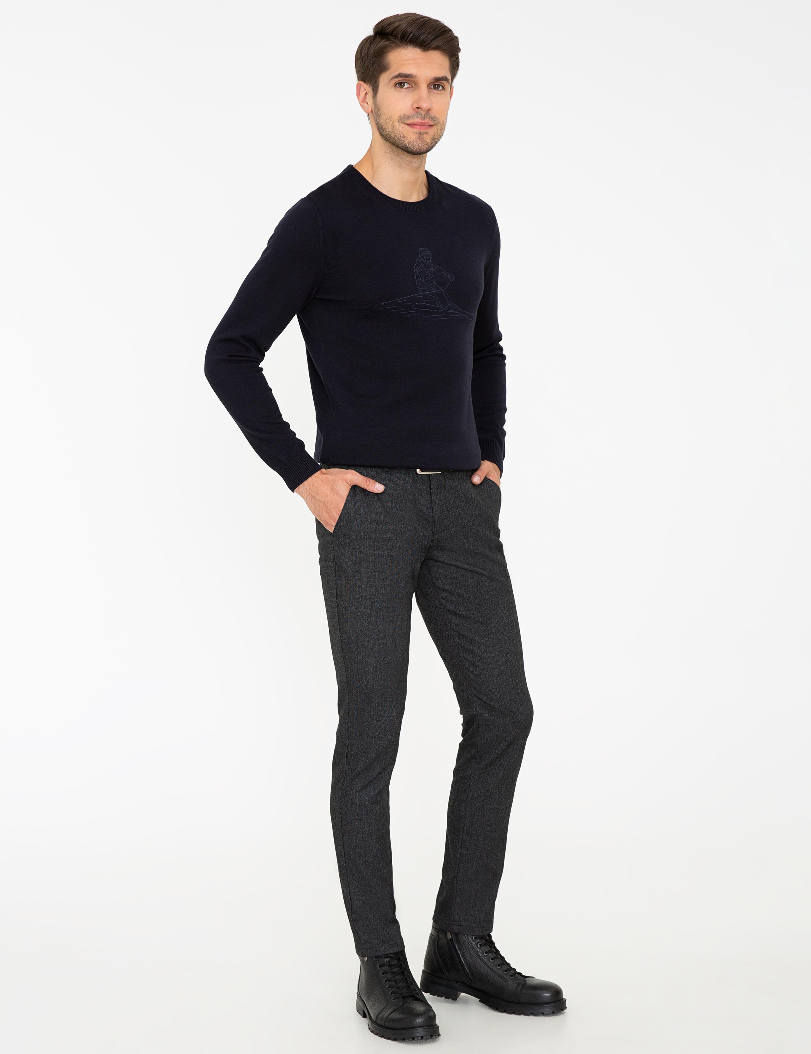 Siyah Slim Fit Kanvas Pantolon