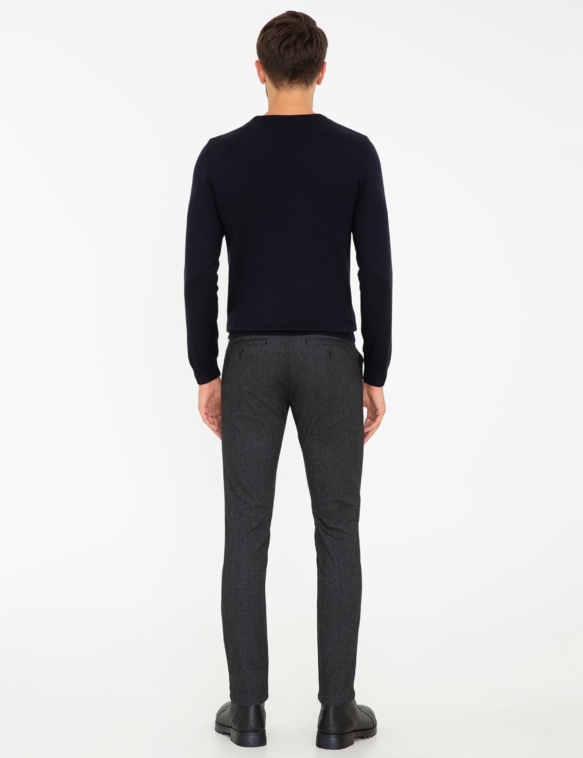 Siyah Slim Fit Kanvas Pantolon - 50241449127