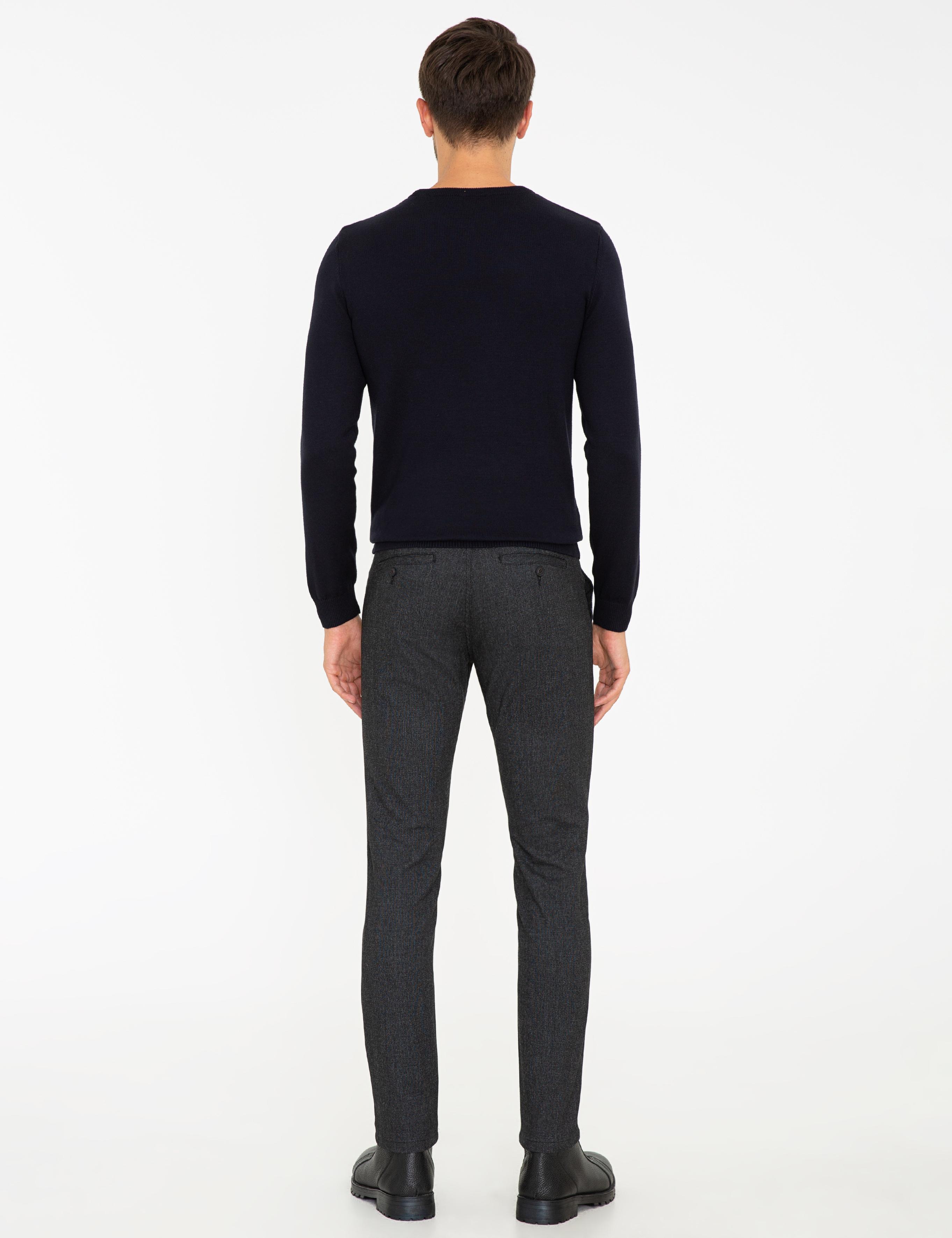 Siyah Slim Fit Kanvas Pantolon