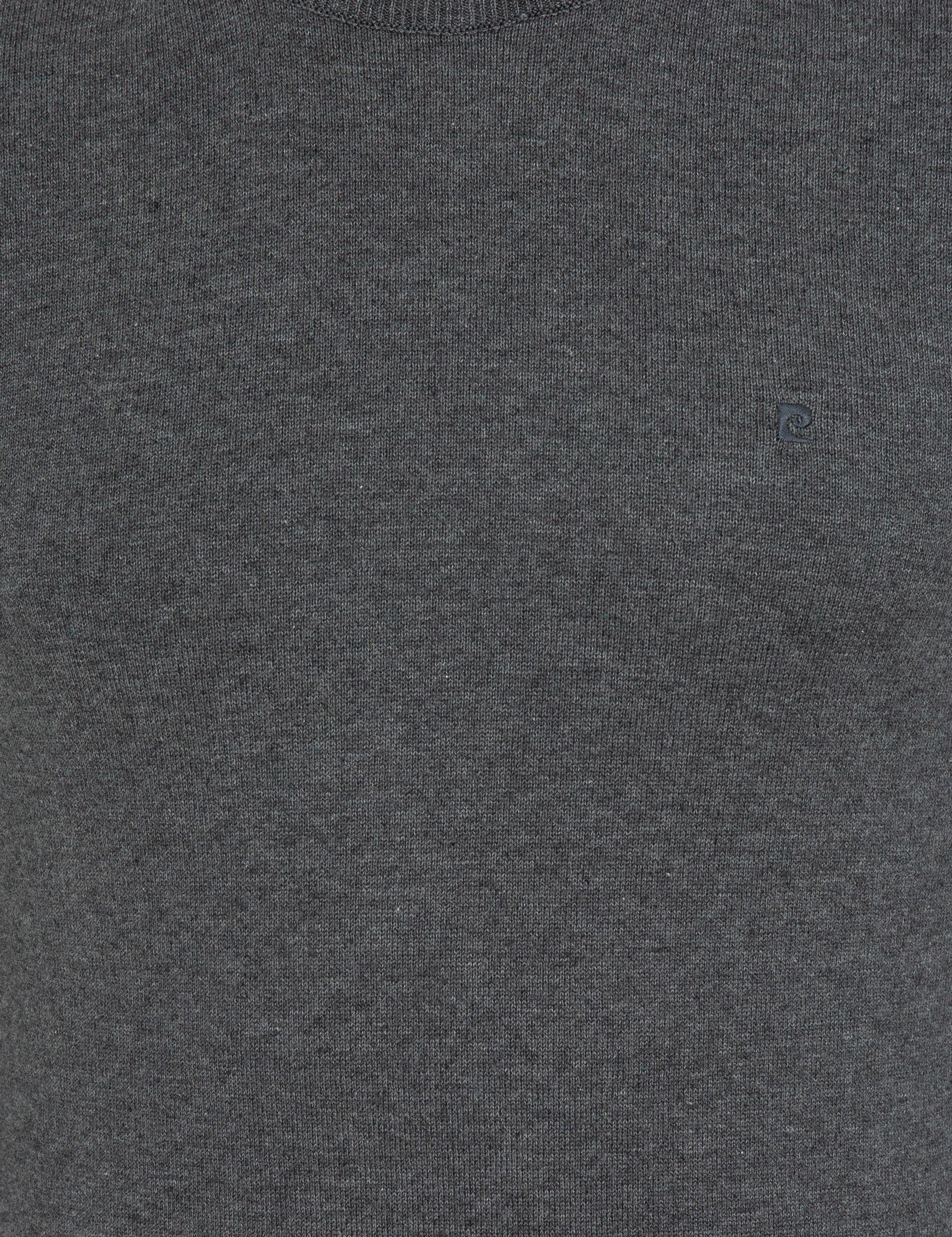 Gri Melanj Slim Fit Bisiklet Yaka Basic Triko Kazak