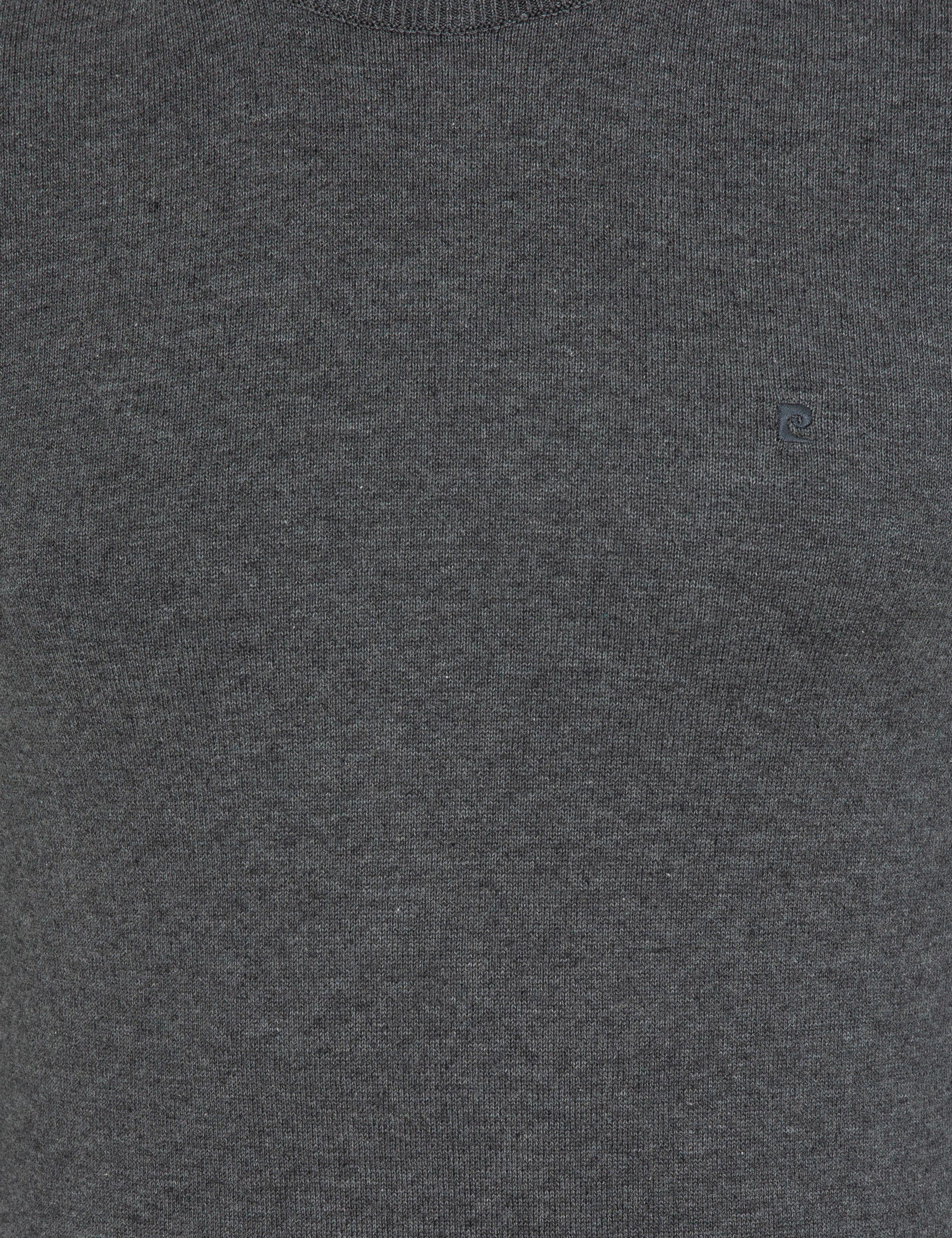 Gri Melanj Slim Fit Bisiklet Yaka Basic Triko Kazak