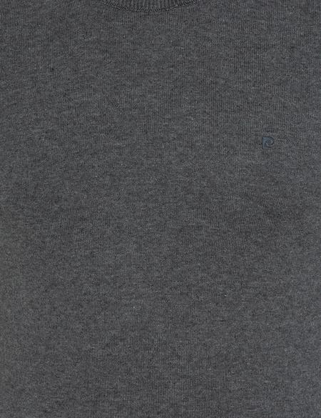 Gri Melanj Slim Fit Bisiklet Yaka Basic Triko Kazak - 50237801074