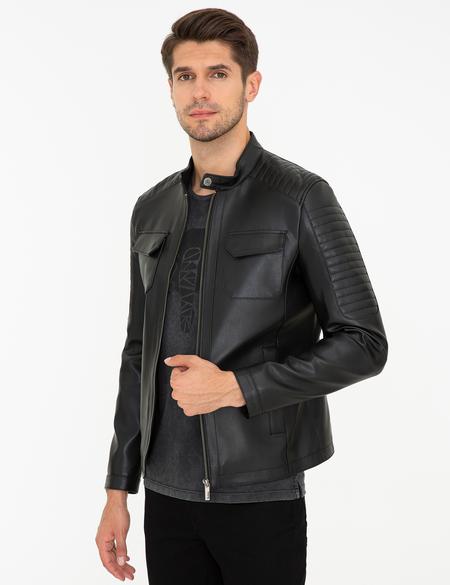 Siyah Deri Ceket - 50250403007