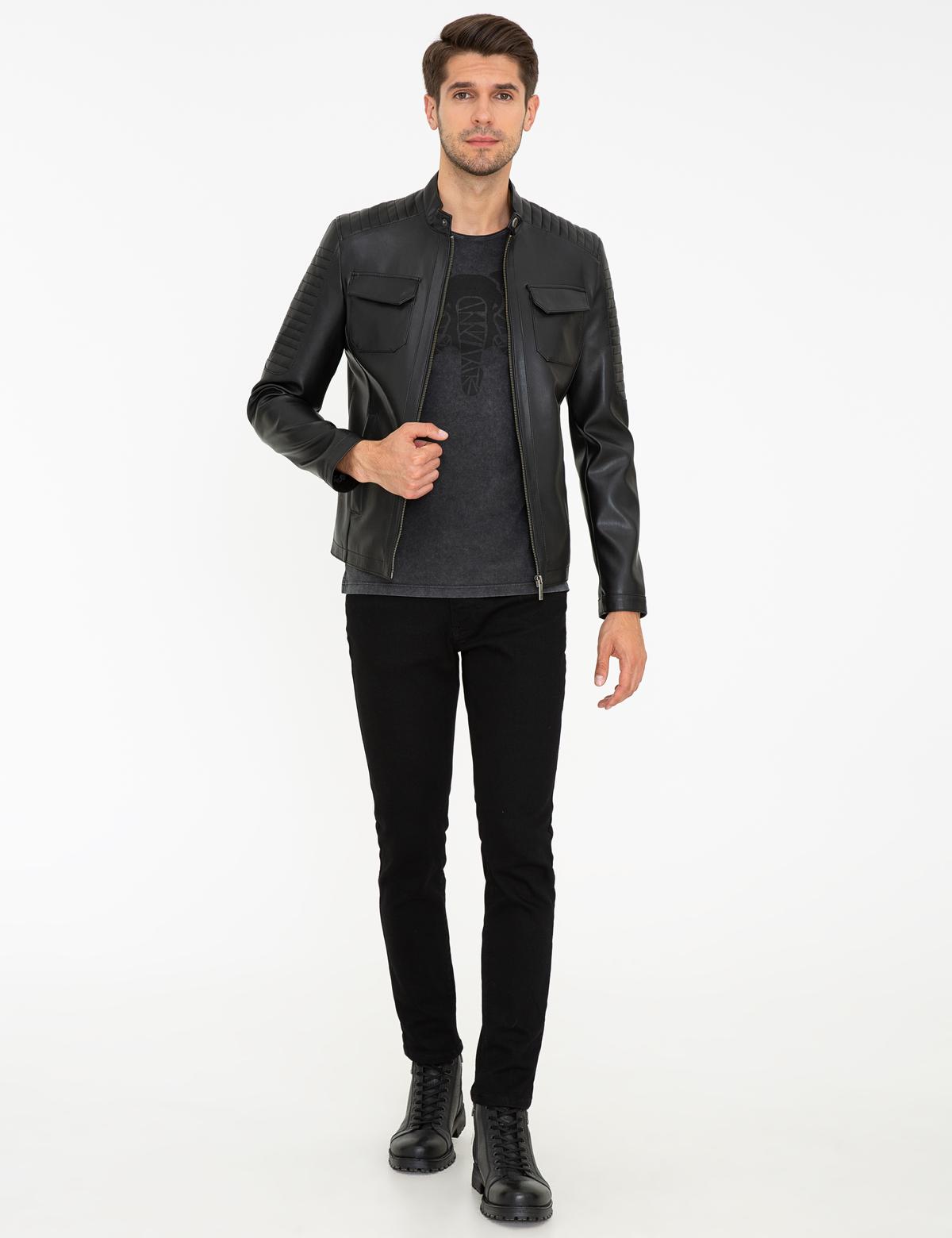 Siyah Deri Ceket - 50250403007