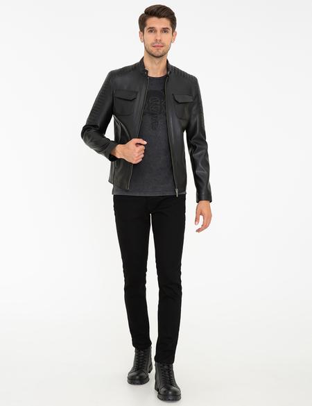 Siyah Deri Ceket - 50250403007