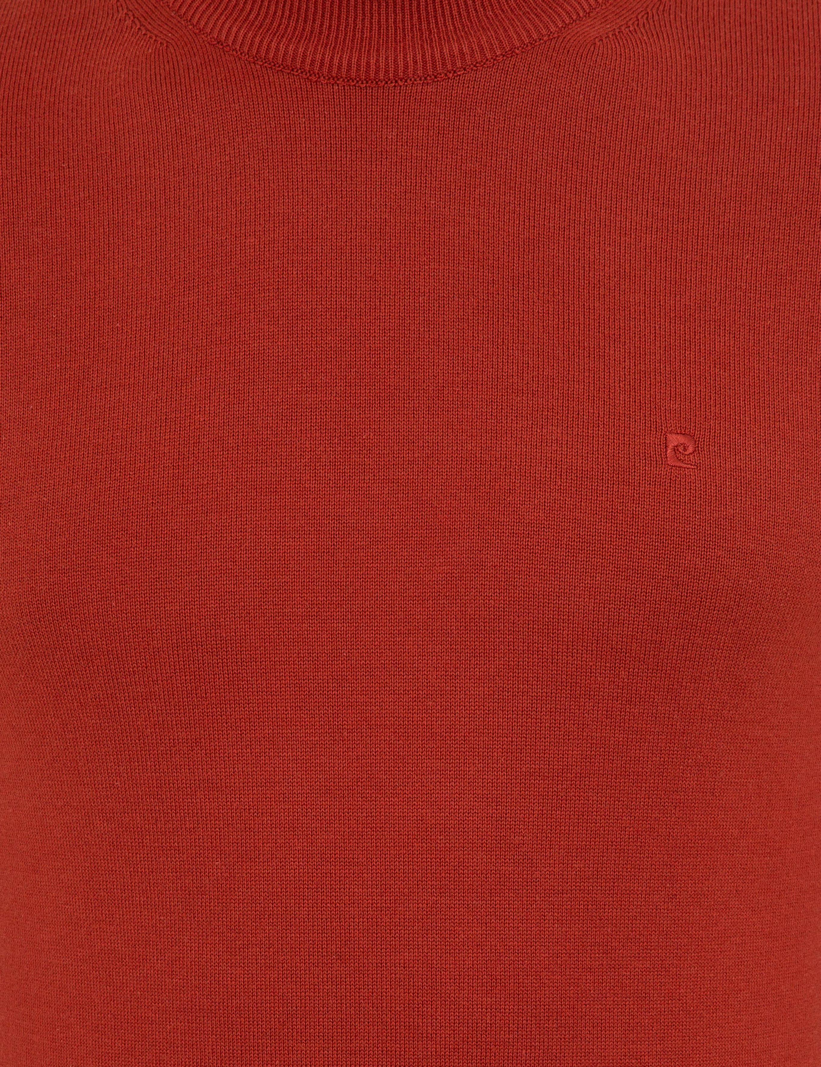 Kiremit Slim Fit Yarım Balıkçı Yaka Basic Triko Kazak