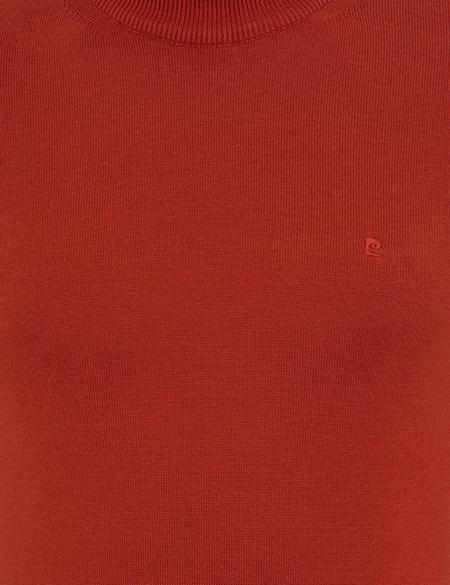 Kiremit Slim Fit Yarım Balıkçı Yaka Basic Triko Kazak - 50237780013