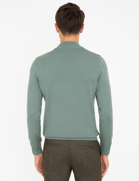 Yeşil Slim Fit Basic Kazak - 50237780126