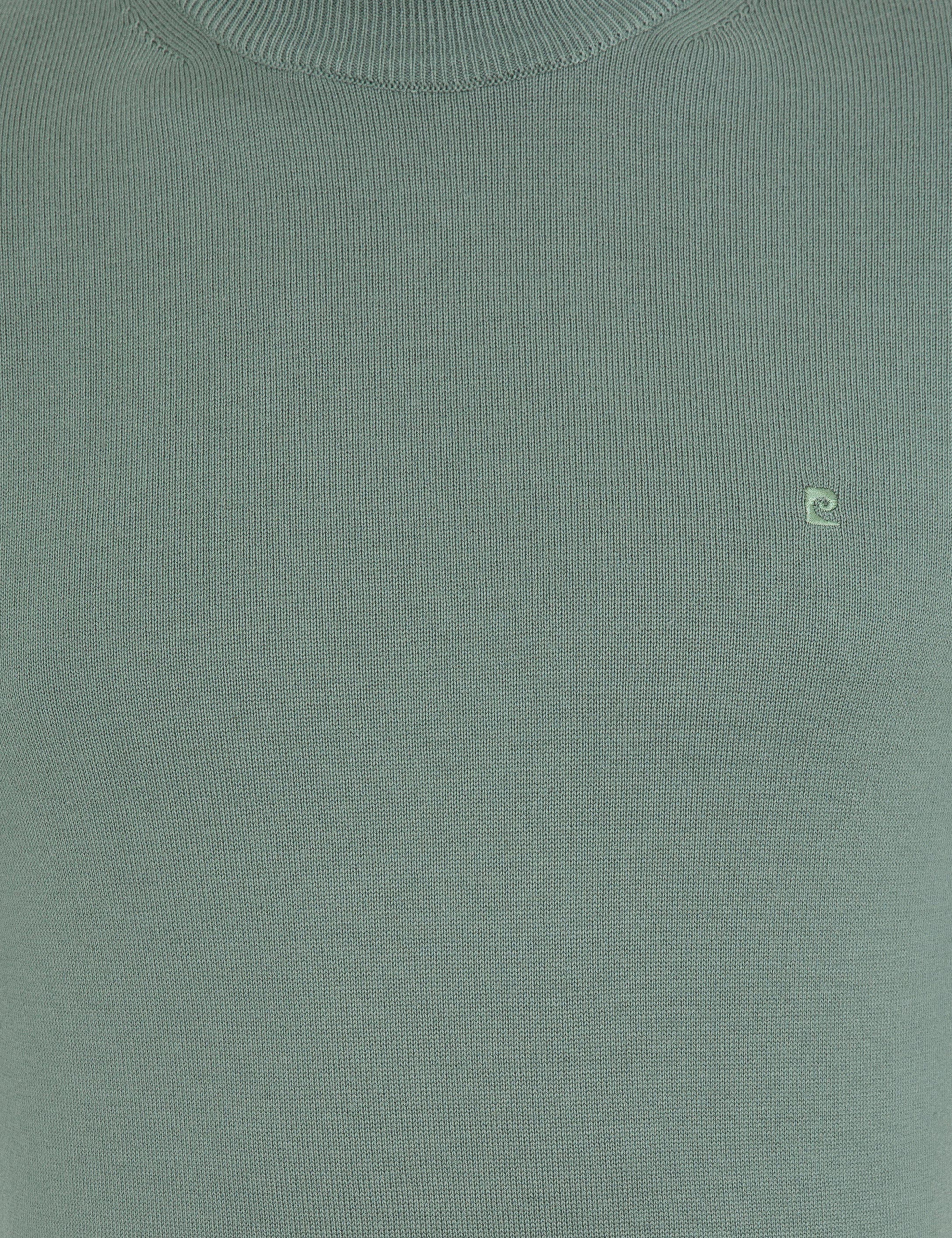 Yeşil Slim Fit Basic Kazak
