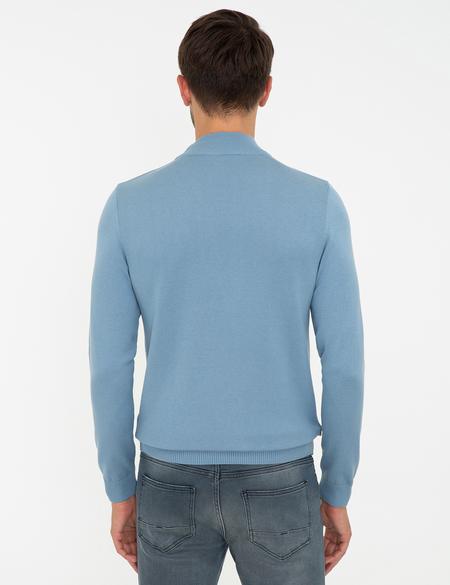 Mavi Slim Fit Yarım Balıkçı Yaka Basic Triko Kazak - 50237780113