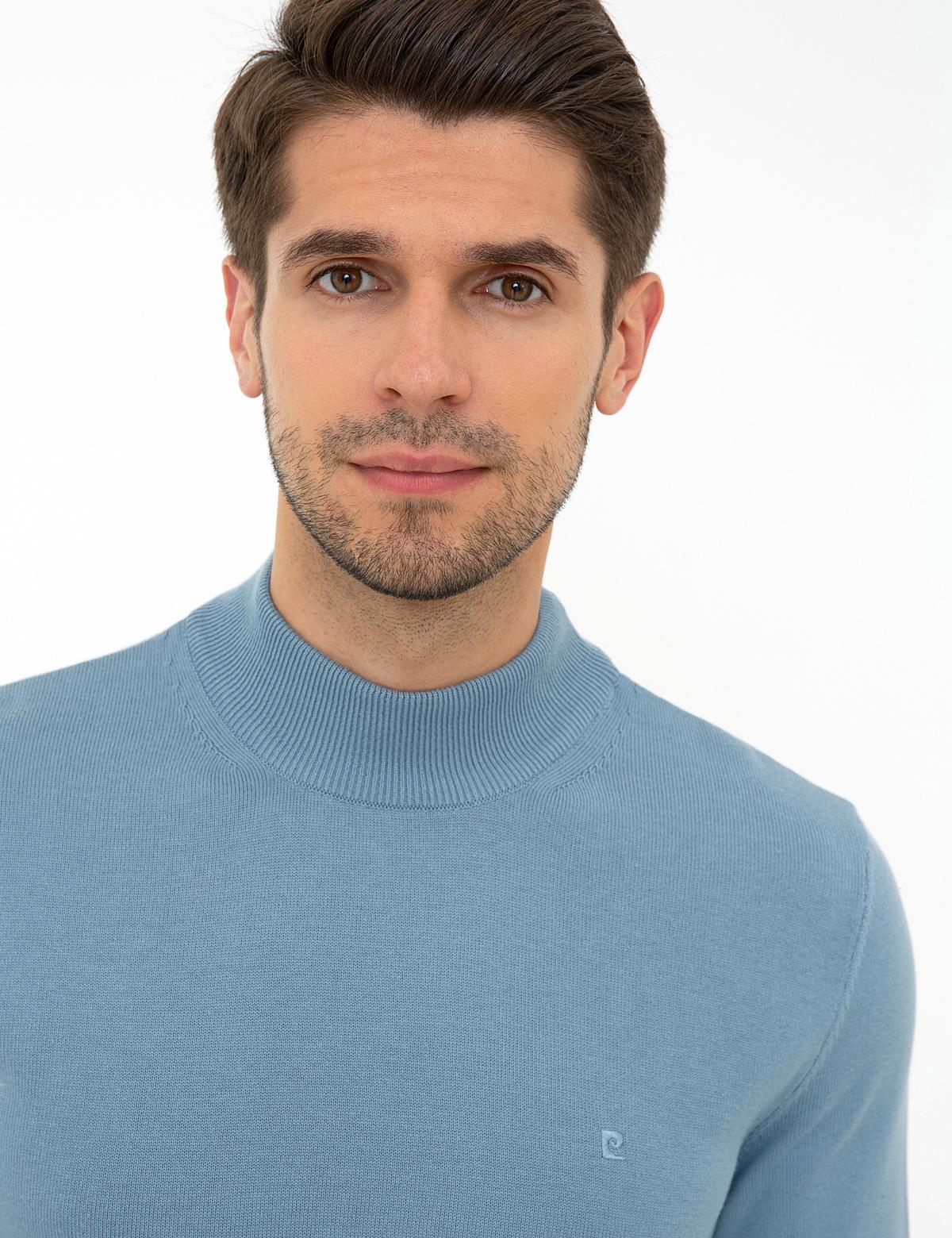 Mavi Slim Fit Yarım Balıkçı Yaka Basic Triko Kazak - 50237780113